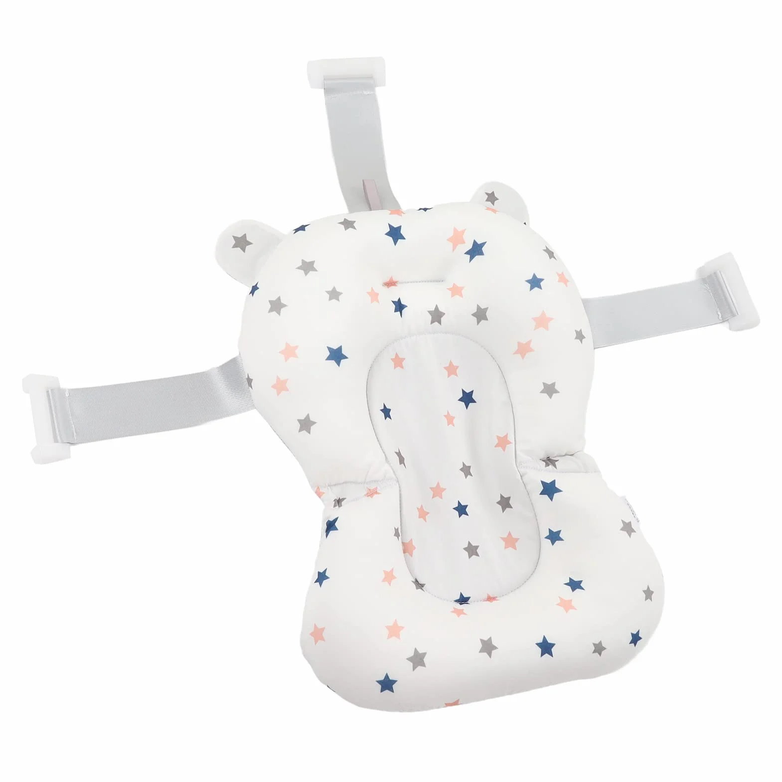 Yinhing Coussin de Siège de Bain pour bébé avec 3 Ceintures de sécurité et Tissu à 3 Couches pour Baignoire (Etoiles)