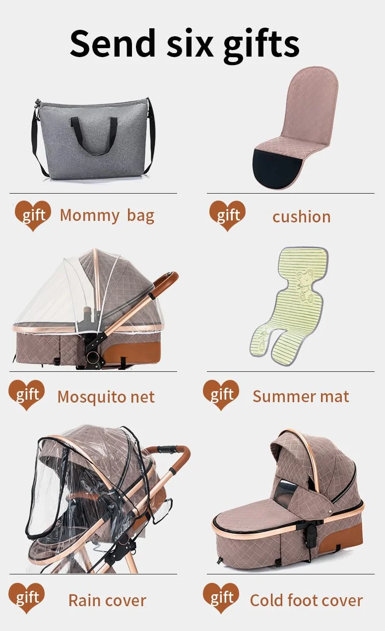 GLOKID Poussette 3 en 1 Pliable, Système de voyage, Conception pliable en un clic, Deux Façons de Pousser, Moustiquaire, Couvre-Pieds, Porte-Gobelet, pour nouveau-né jusqu'à 3 ans (DPV9 Rose)