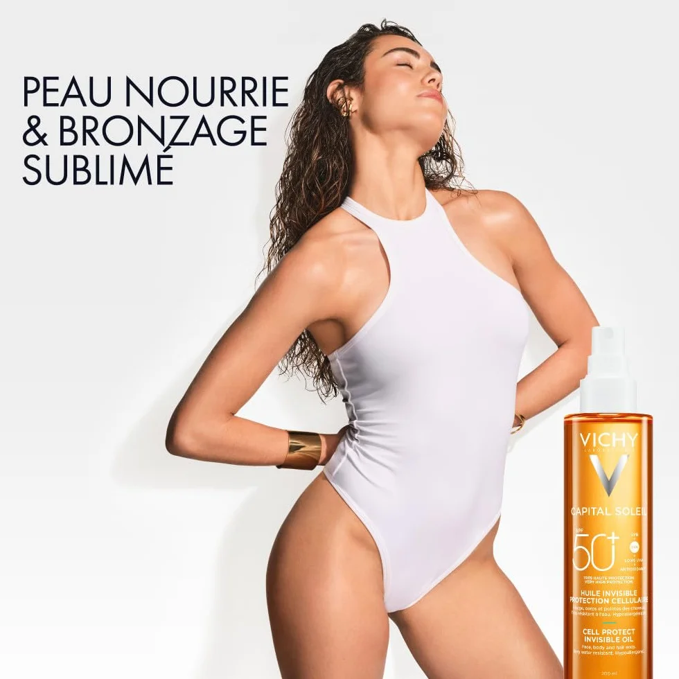 Vichy Capital Soleil Huile Solaire SPF50+ Visage Corps Cheveux 200 ml