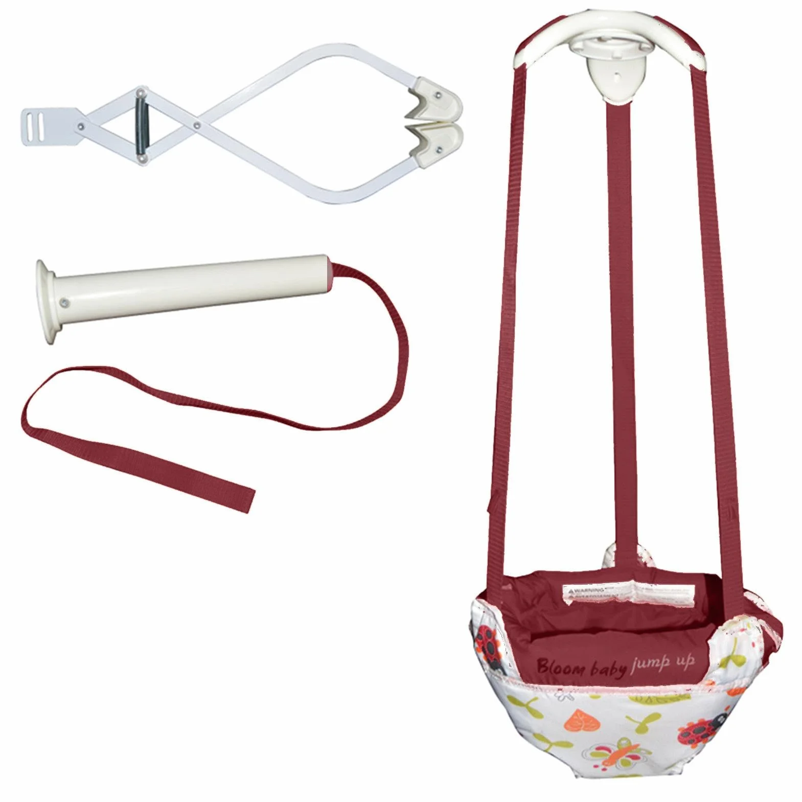 Siège Sauteur Suspendu pour Bébé Porte Cavalier Portatif avec Sangle Réglable 18KG