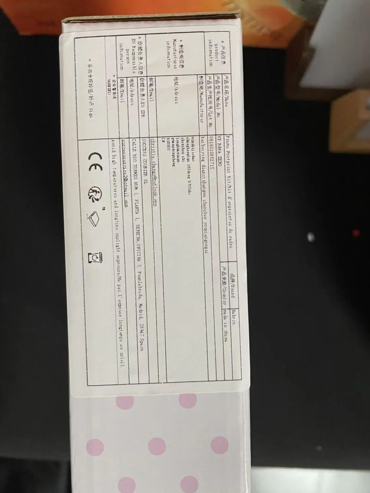 Kit de souvenir pour bébé Empreinte main ou pieds avec cadre en bois