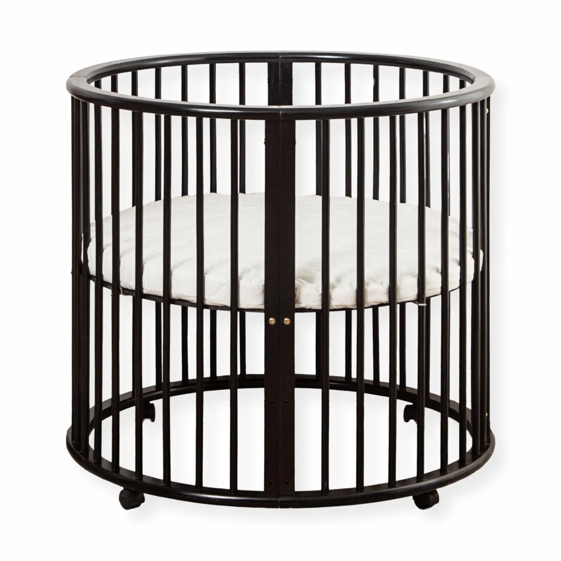 Baby Box Coffre de jeu rond en bois Parc Matelas inclus 91 x 91 x 85 cm Noir