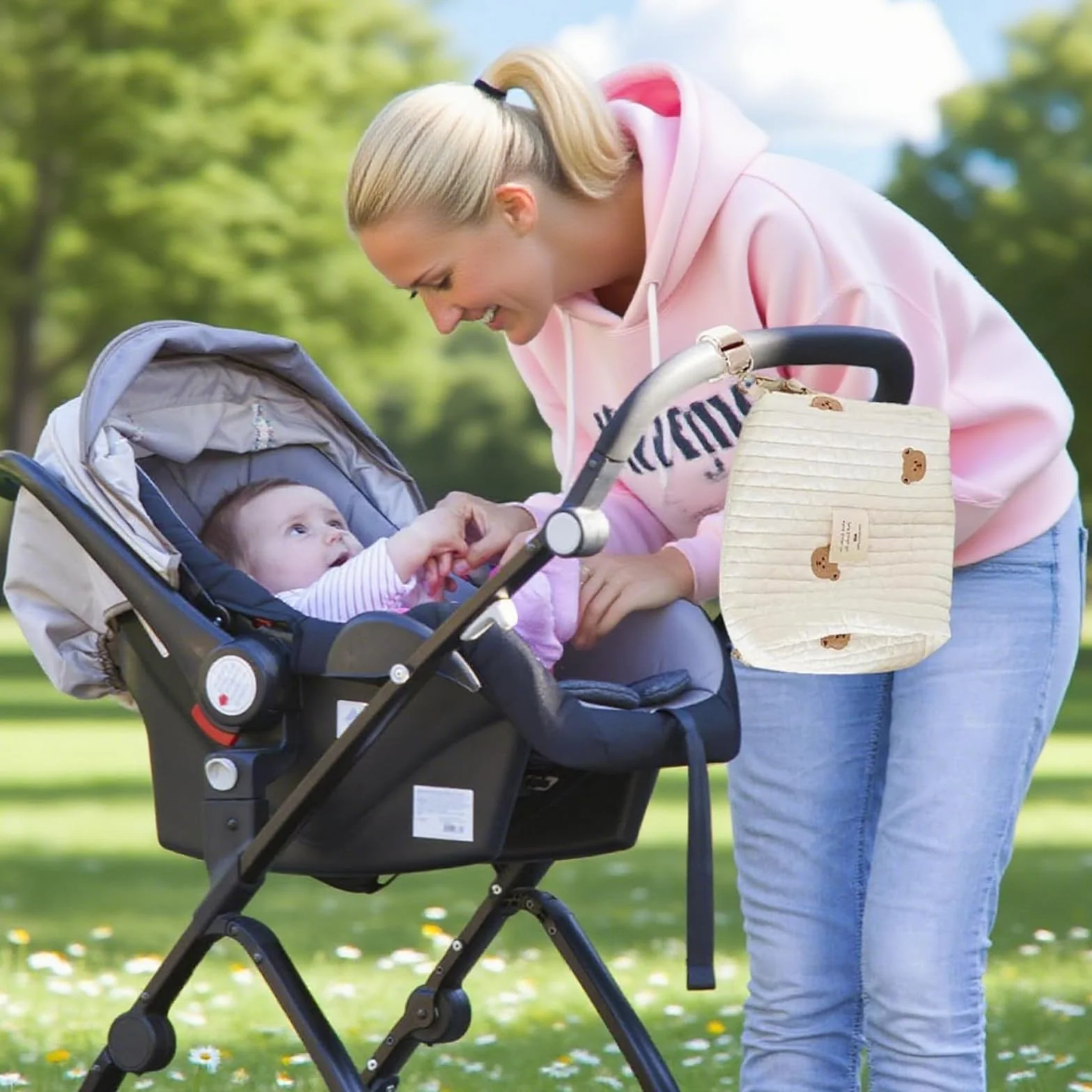 Sac à Langer Bébé Universel 25x17x10cm Organisateur Maman Fermeture à Glissière Voyage