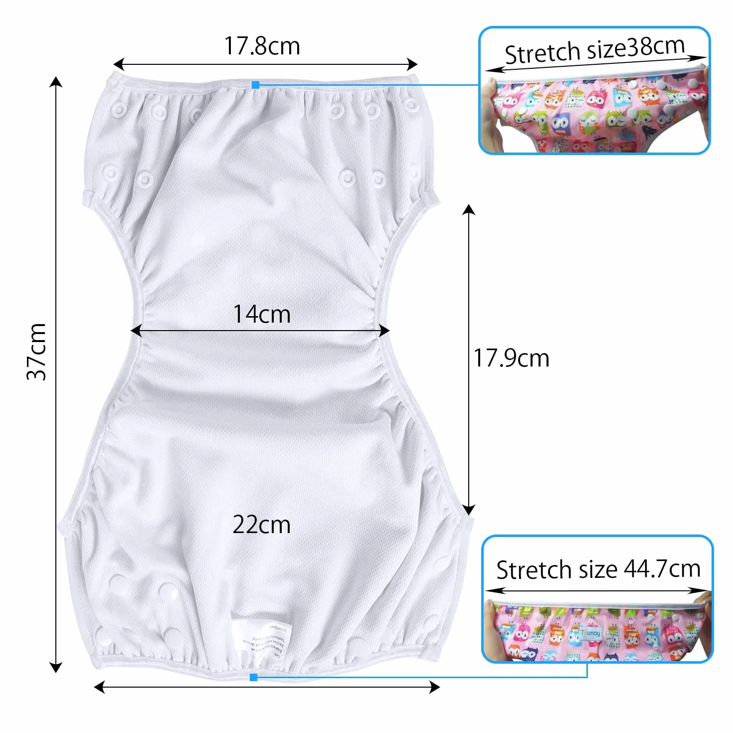 Teamoy Couches de natation réutilisables lot de 2, réglables lavables bébé garçons filles Monde sous-marin Monde animal