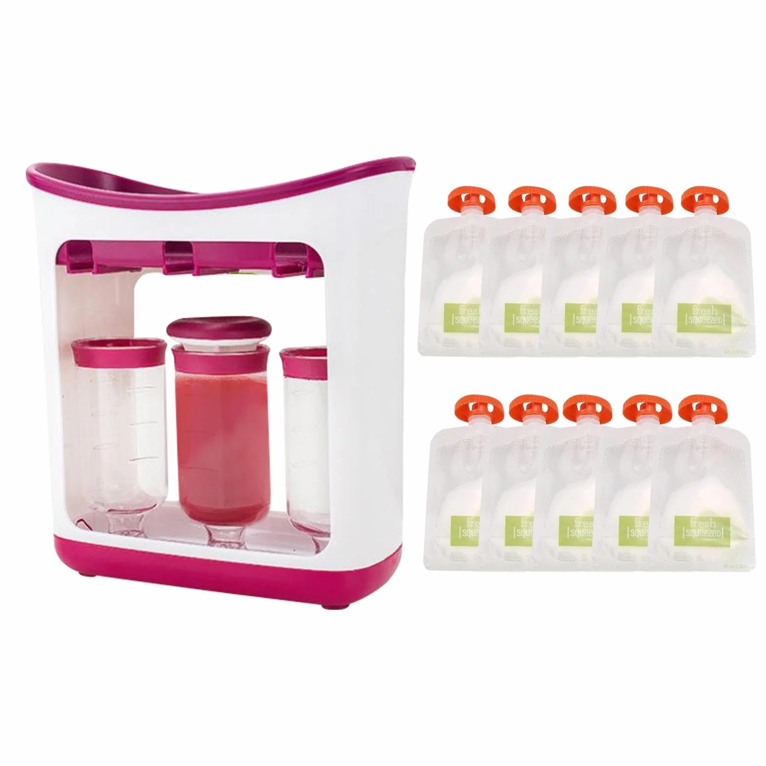 Squeeze Station Fabricant De Jus À Base, Presse Pour Bébé, Jus Fruits Frais Maison Avec Sacs Rangement