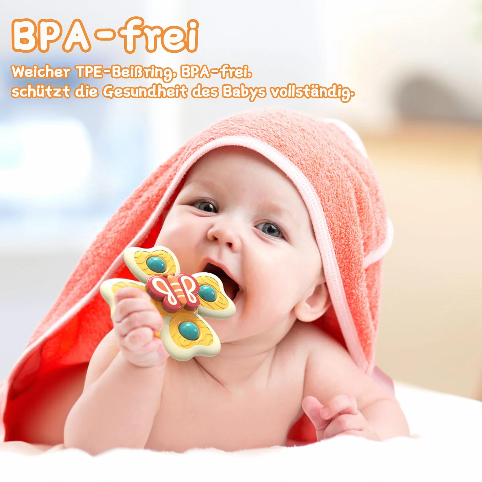 Spinner Bébé Ventouse Jouet Bain Bébé sans BPA Imperméable Jeux Sensoriel Filles Garçons