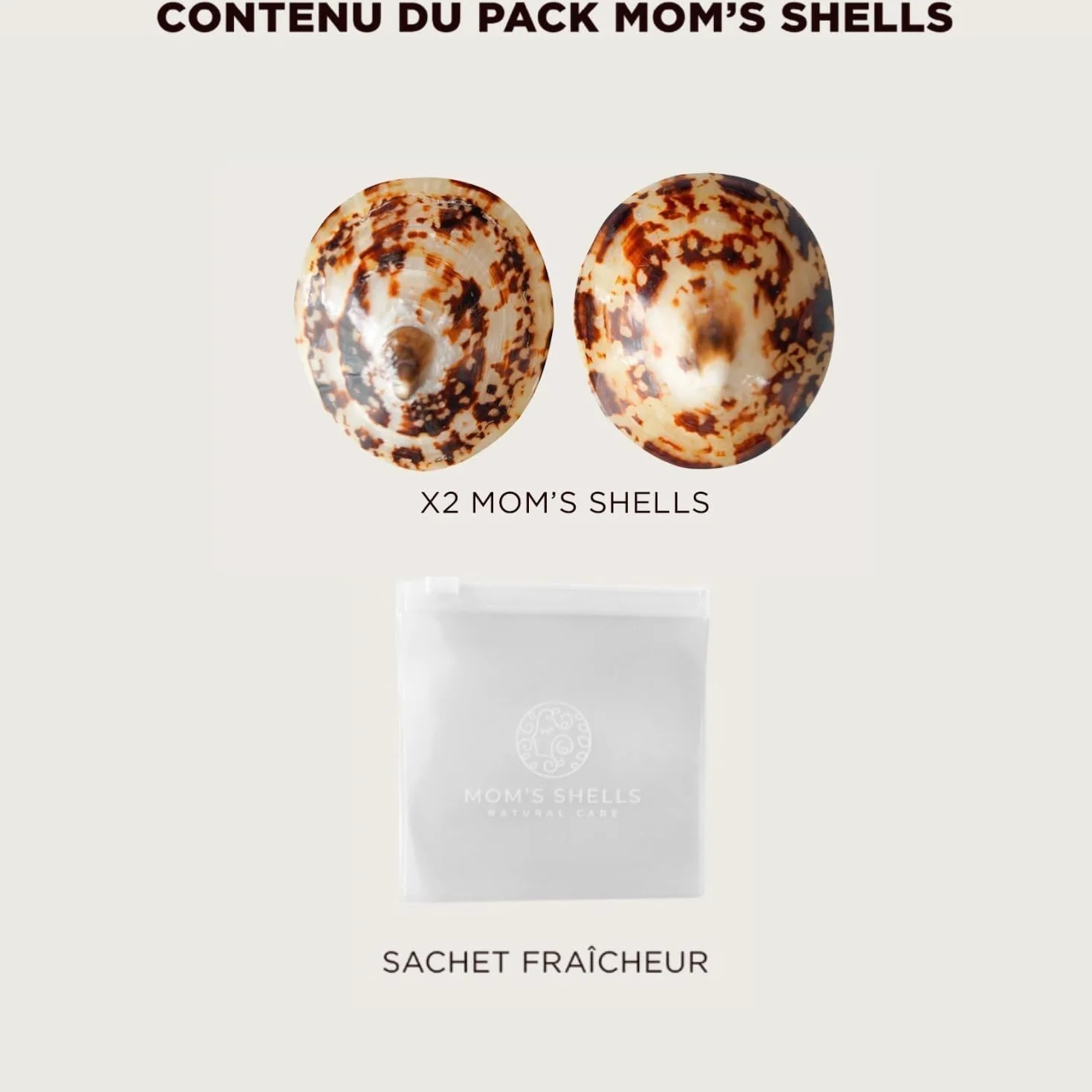 MOM’S SHELLS Essentiel Coquillages d’allaitement en nacre Taille M 5.5/6cm Anti Crevasse Lait Maternel
