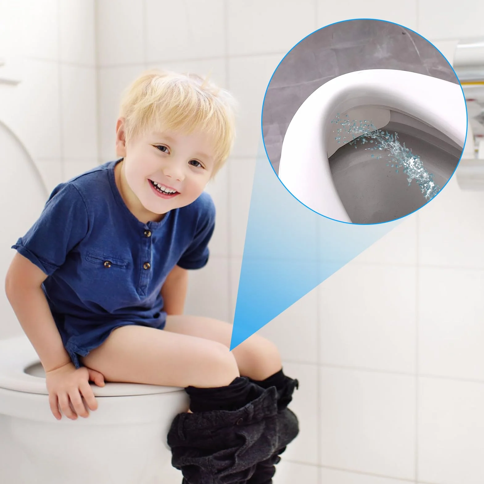 Déflecteur de Siège de Toilette 2 Pcs Anti-Éclaboussures Urine avec Ventouse Réutilisable Enfants Adultes