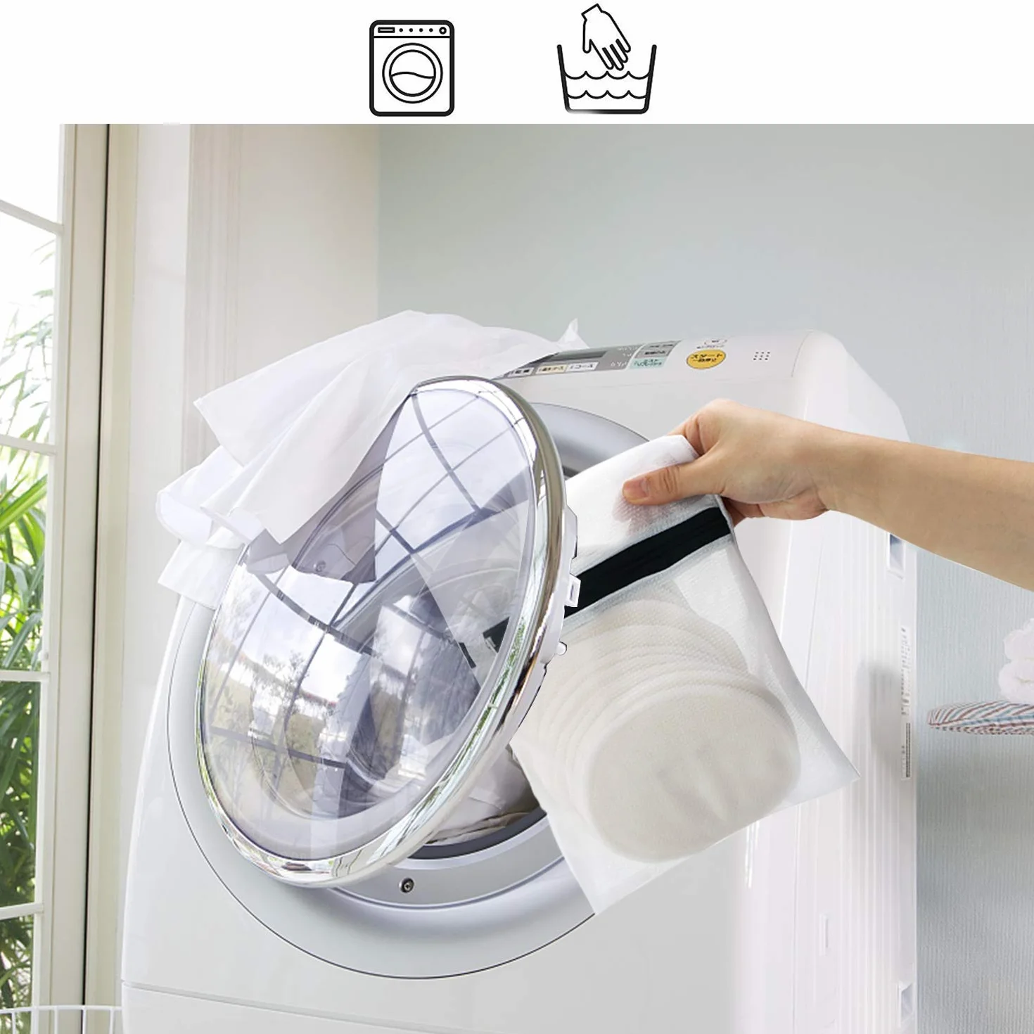 PHOGARY 14PCS Coussinets d'allaitement lavables, Bambou Bio, Absorbant, hypoallergénique, Tapis écologiques d'allaitement avec Sac à Linge et Sac de Rangement