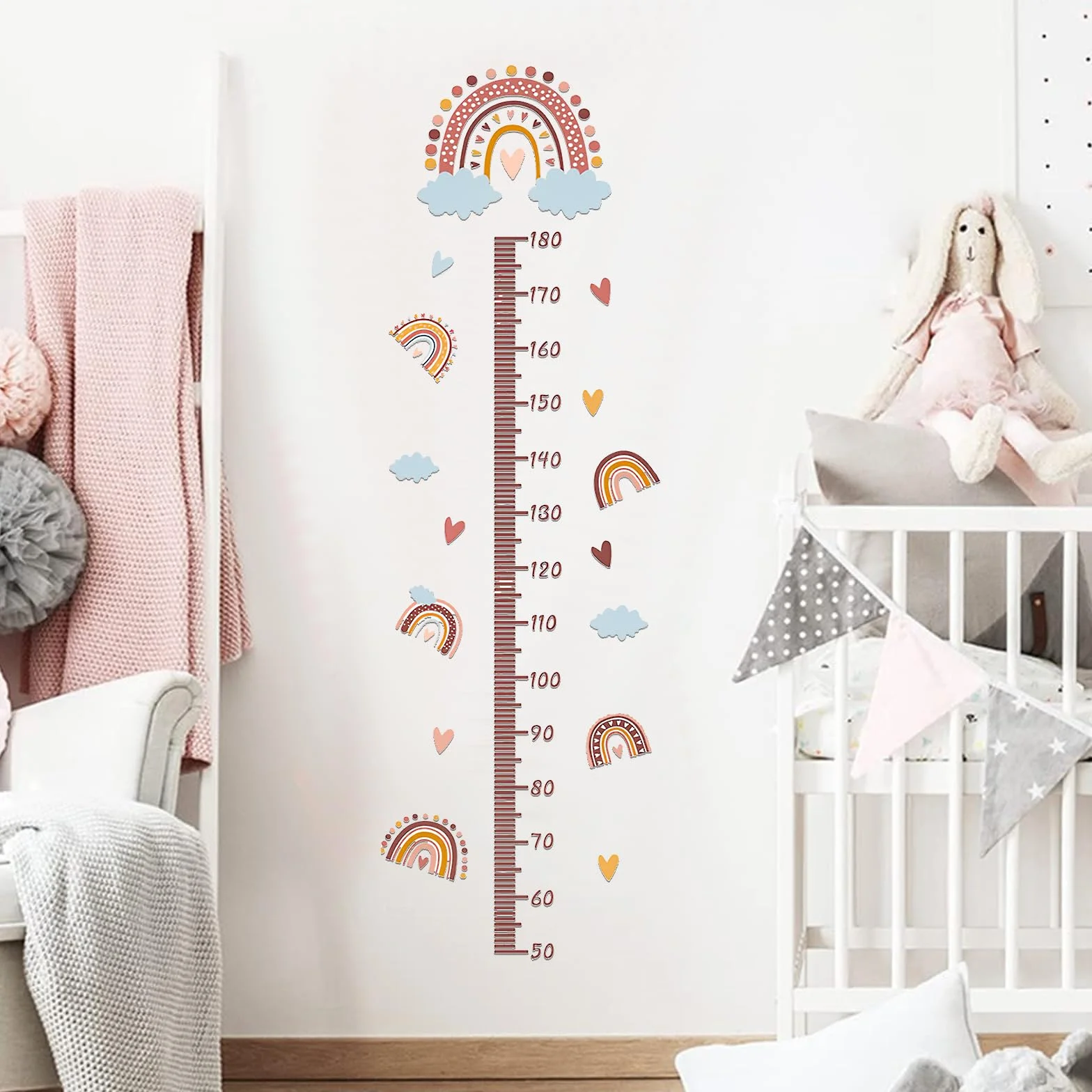 Toise Murale Enfant Stickers Muraux YIDM Sticker Mural Auto-Adhésif Imperméable Mesure Hauteur Décoration Chambre