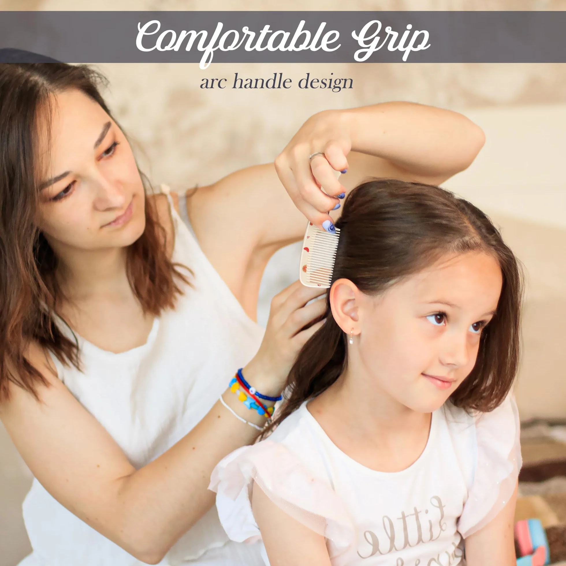 Ensemble de Brosse à Cheveux 4 Pièces, Brosse Démêlante et Peignes pour Filles Garçons Coiffure Cheveux Secs et Mouillés