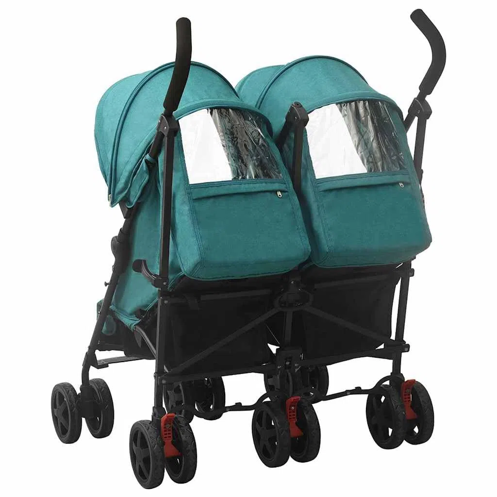 Poussette double avec 12 roues, pliable