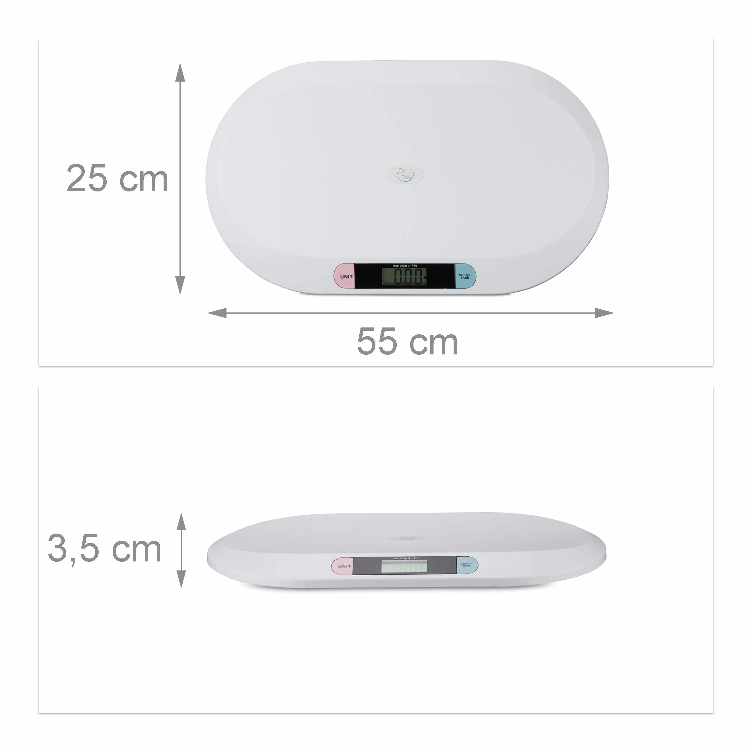 Pèse bébé numérique balance électronique 20 kg blanc
