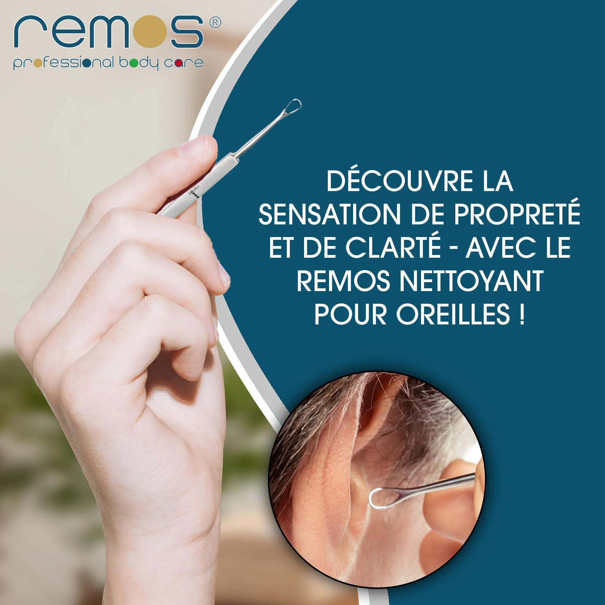 REMOS Cure-oreilles en acier inoxydable 14 cm satin