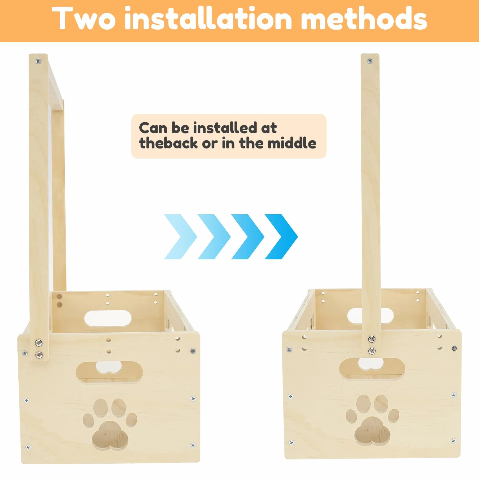 Panier cadeau bébé boîte en bois rangement porte-vêtements