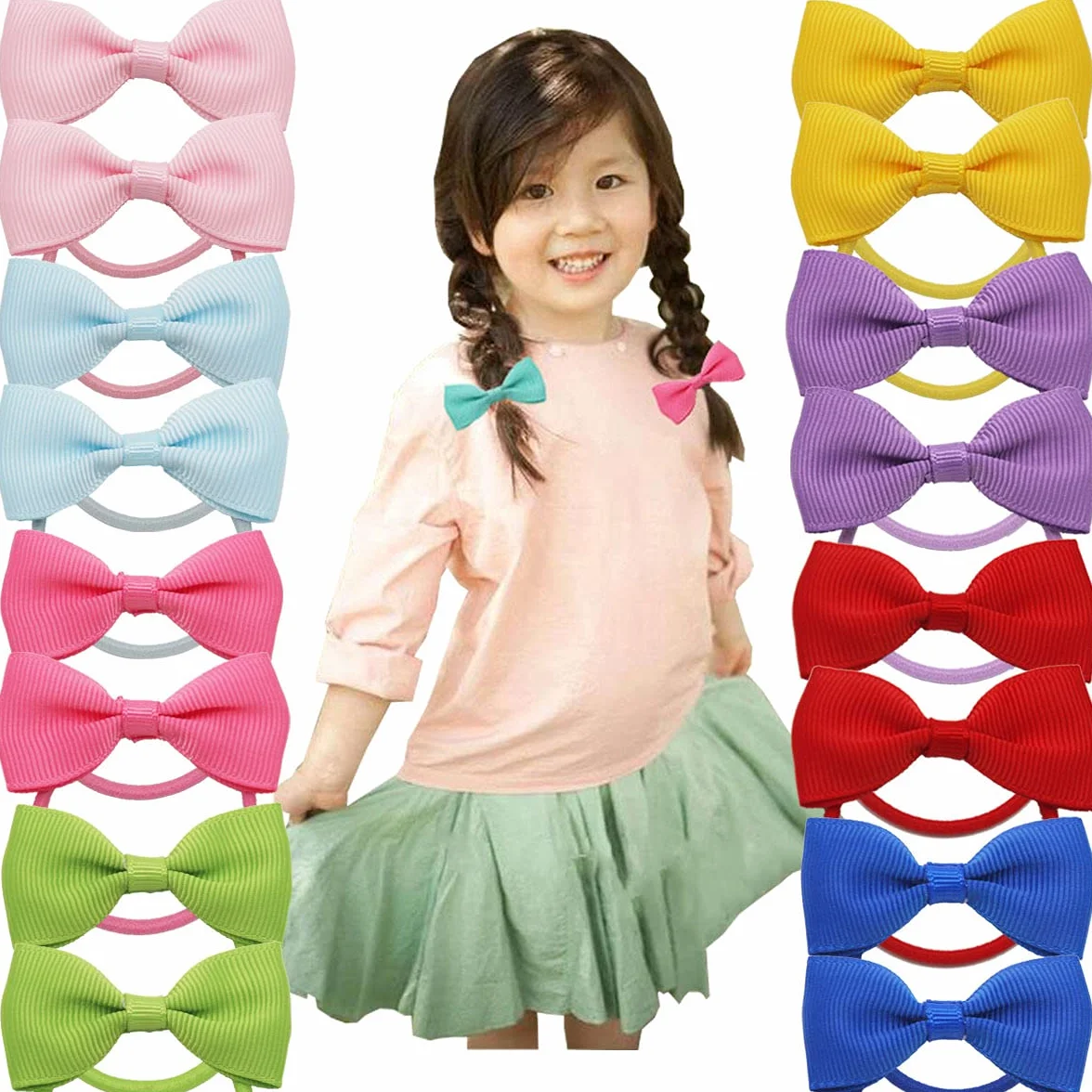 Mini Rubans à cheveux bébé fille 4,4 cm - Nœuds gros-grain élastiques enfants tout-petits