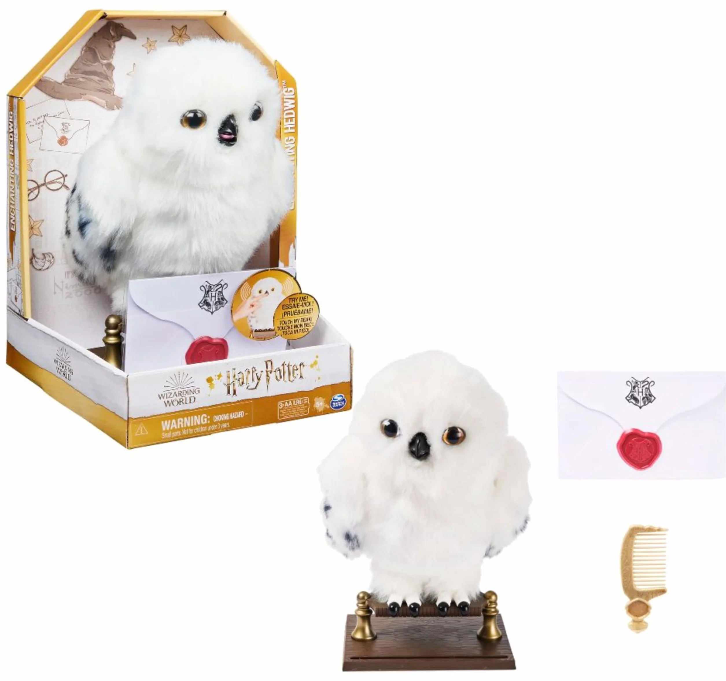 Peluche Interactive Chouette Hedwige 30 cm Harry Potter avec Accessoires Sons et Mouvements