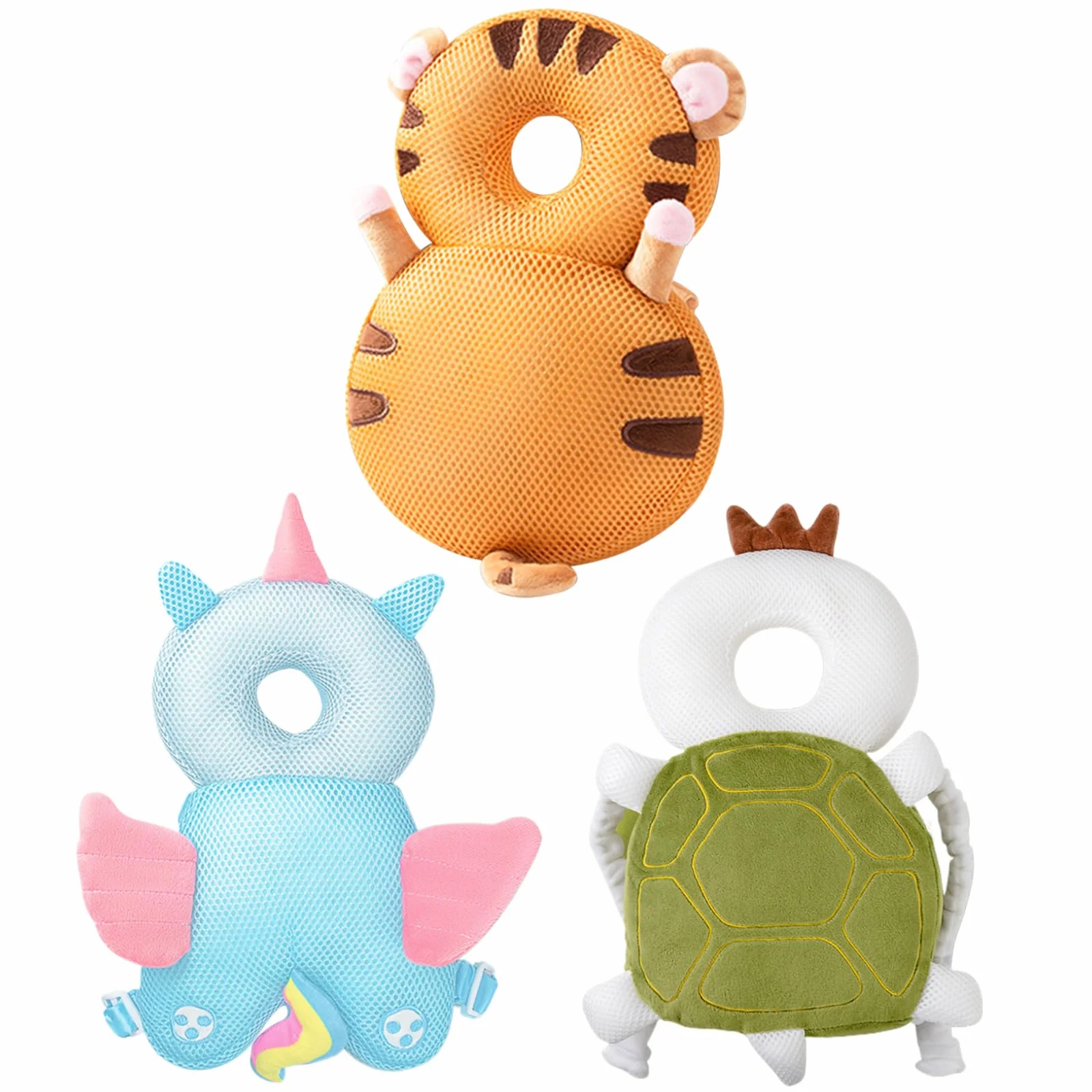 Sac à dos mignon Breatte de protection de tête en peluche avec sangle poitrine pour bébé marche