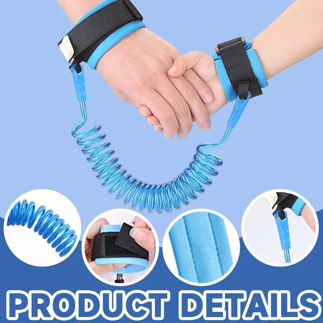 KYLOS Harnais de Sécurité pour Enfant Anti Perdu 1.5M Fluorescent Bébé Marcheur Bracelet Bleu Marine