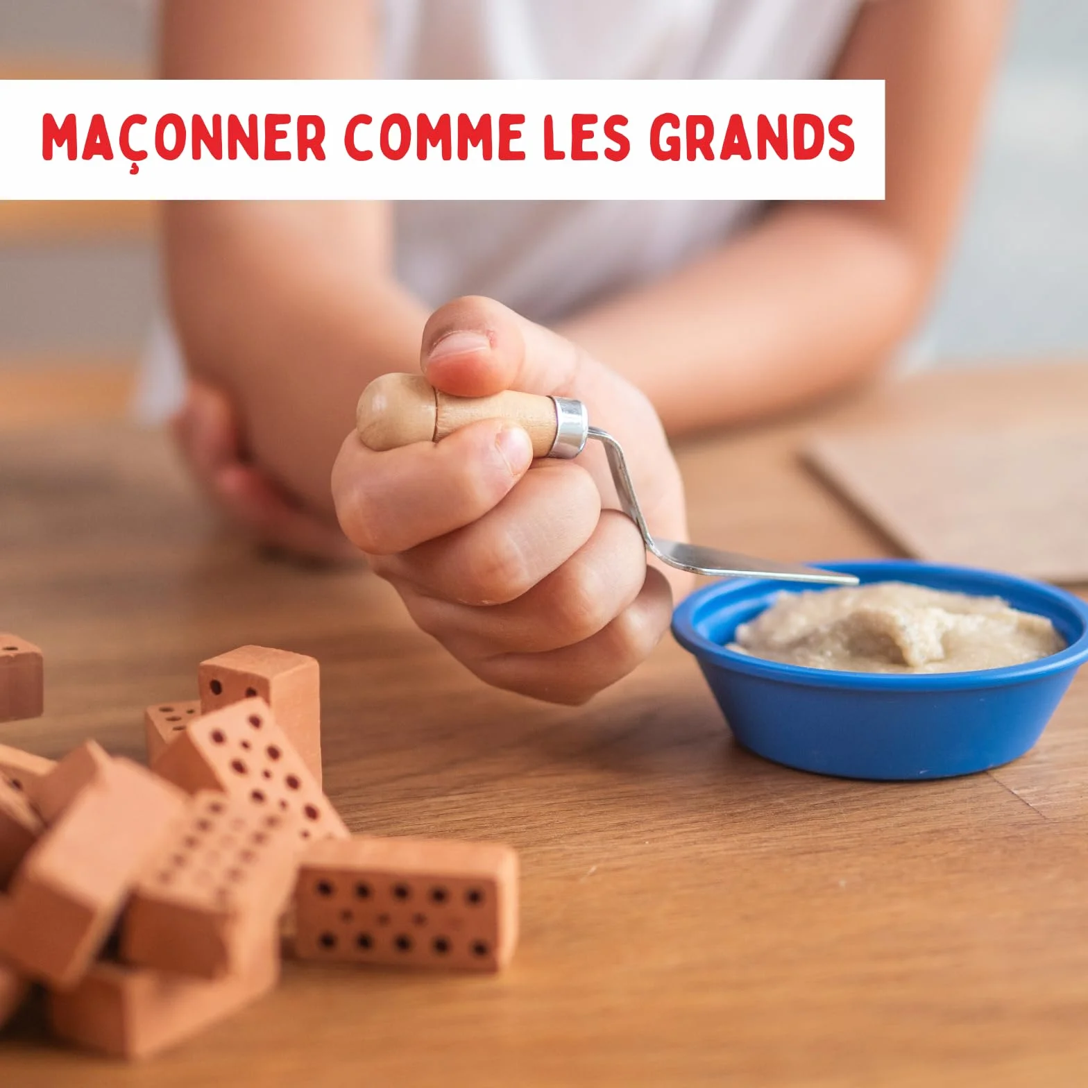Teifoc 902 Mortier prêt à l'Emploi 1000 g – Mortier Soluble dans l'Eau pour Bricolage et Construction avec Mini-Briques