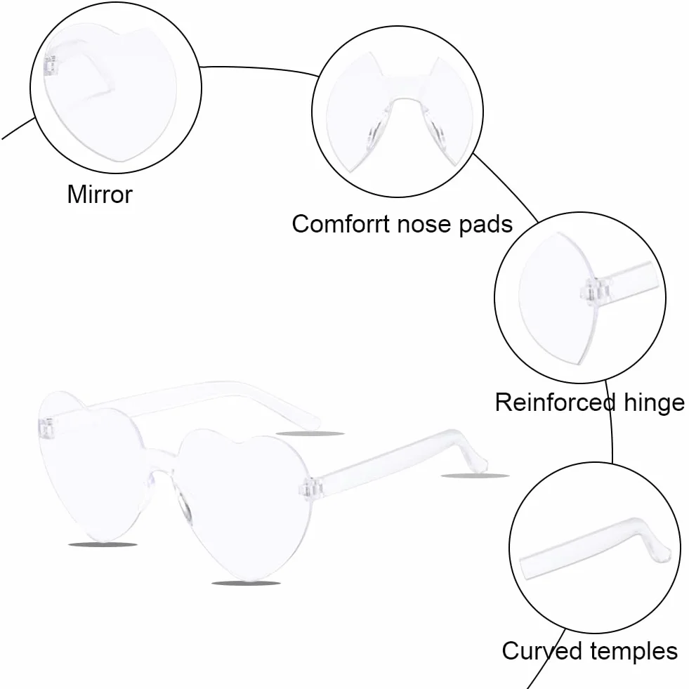 Boa Plume Rose pour Femme avec Lunettes Coeur Costume Halloween Fête