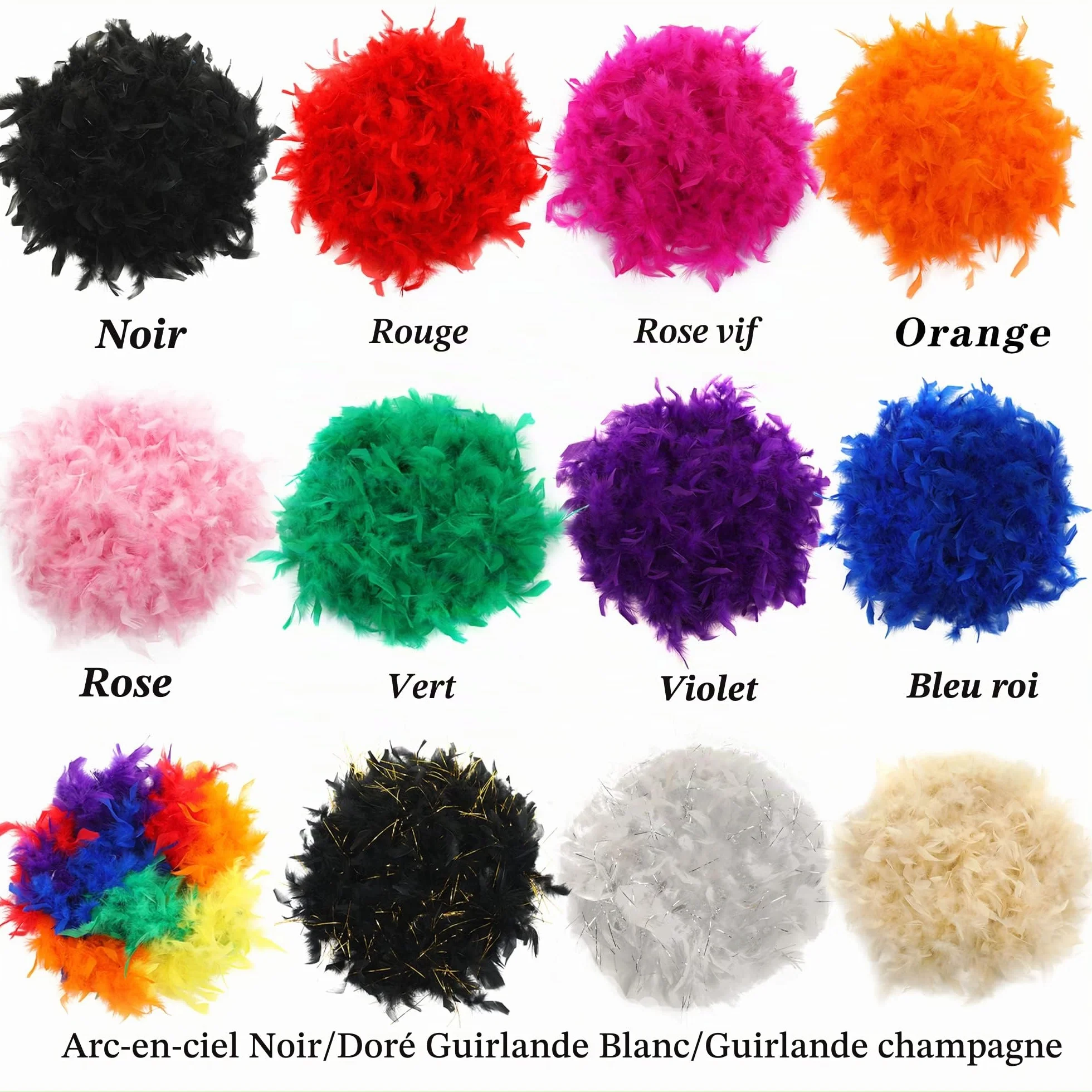 Larryhot 60g Plume Boa 1,8 Mètres pour Fêtes, Noël, Carnaval