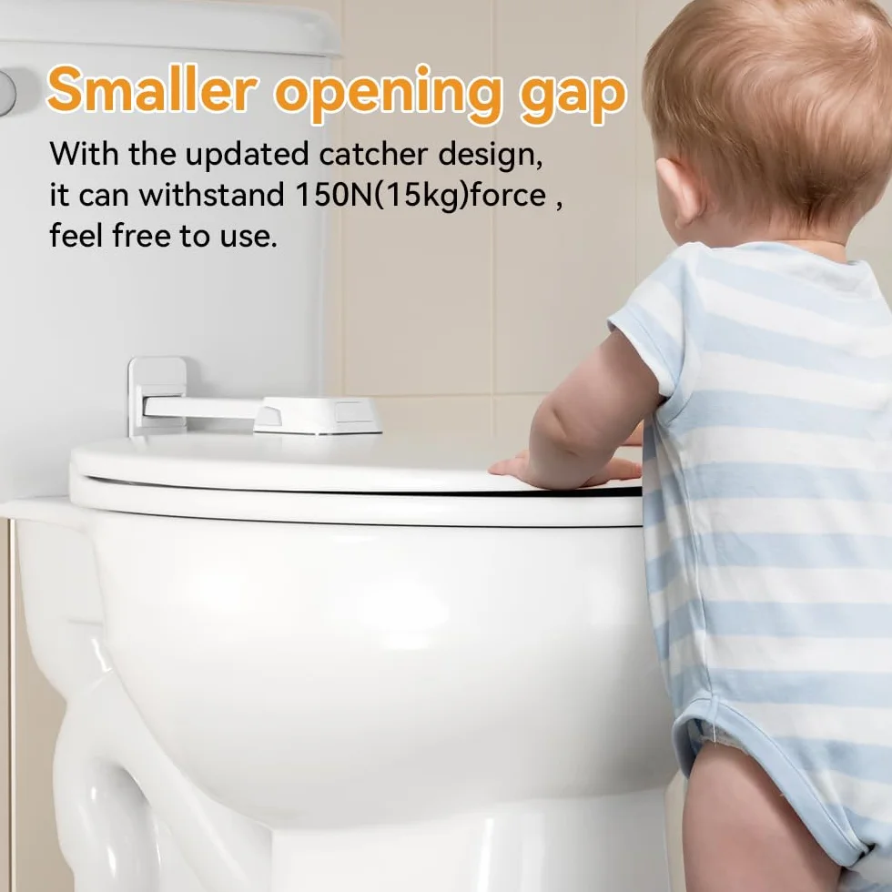 EUDEMON Verrou de sécurité pour siège de toilette bébé enfant, installation facile adhésif sans perçage (blanc)