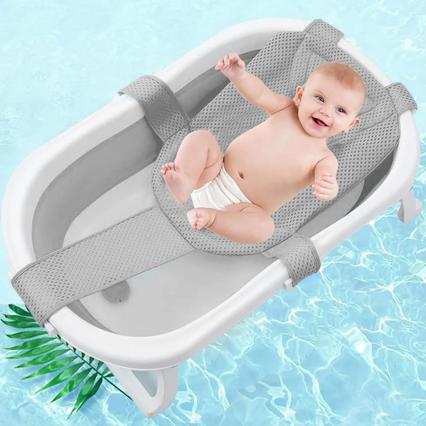Antidérapant tapis de bain pour bébé Coussin de tête filet de bain 5 coins sécurité