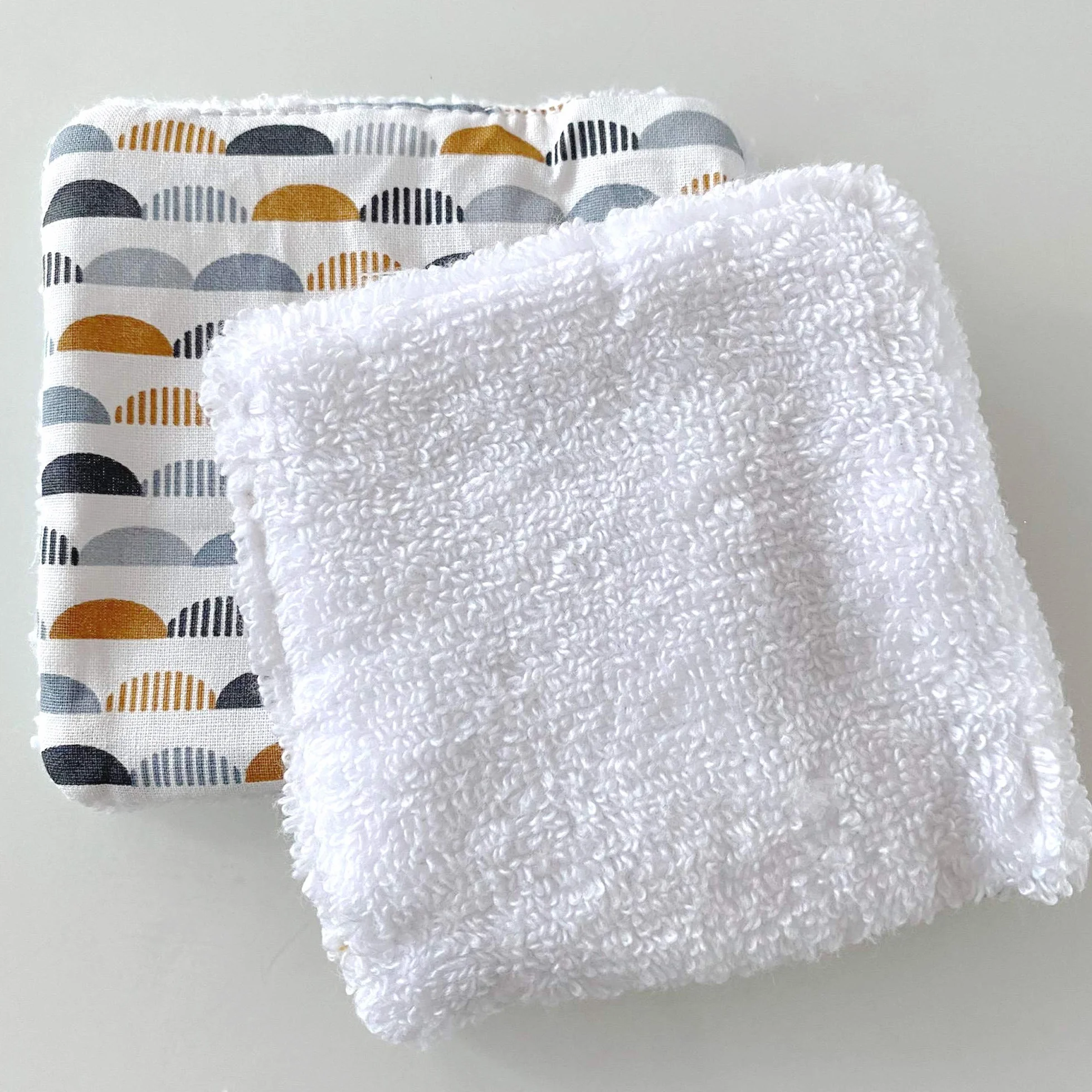 Sevira Kids Lingettes bébé lavables en coton Demi-lunes