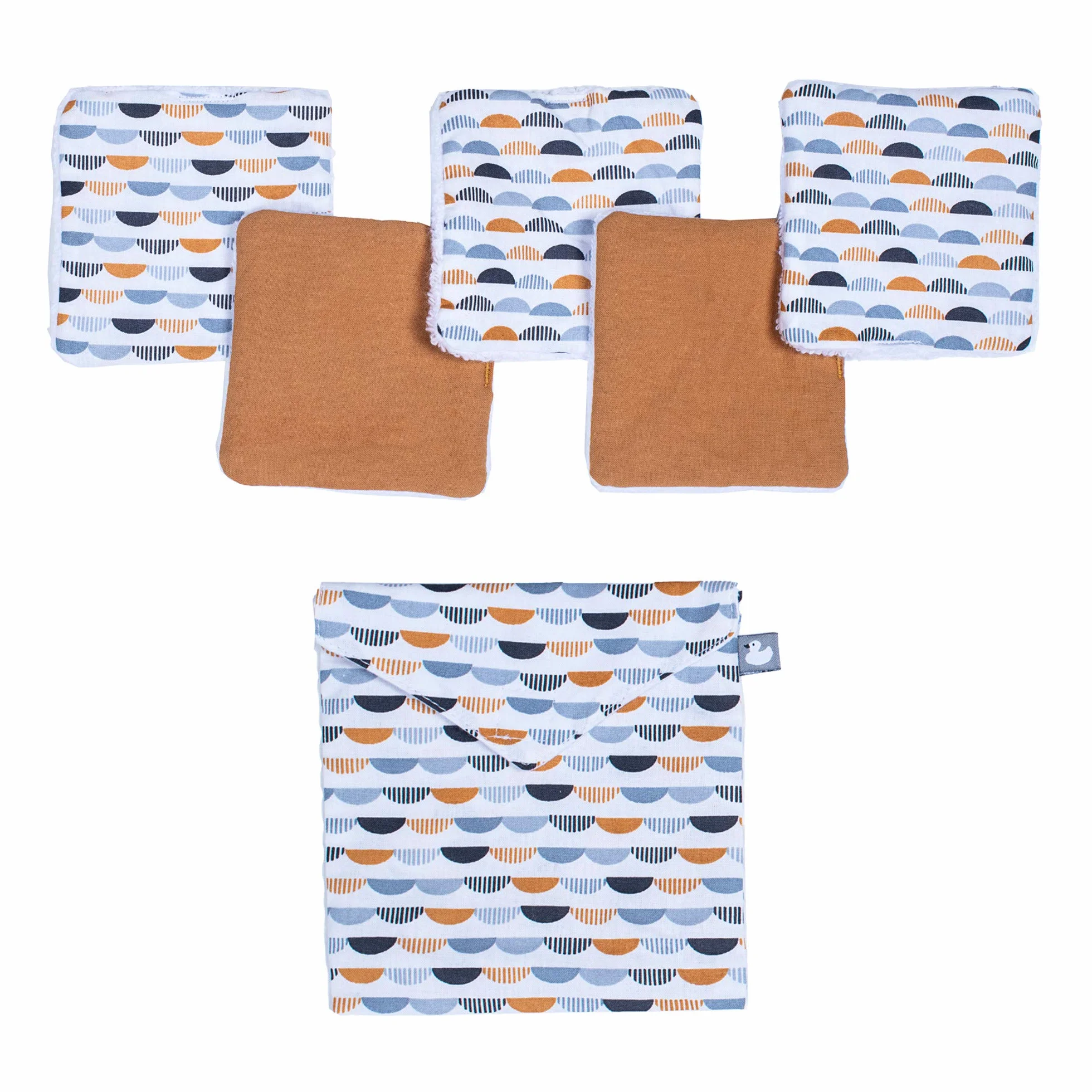Sevira Kids Lingettes bébé lavables en coton Demi-lunes