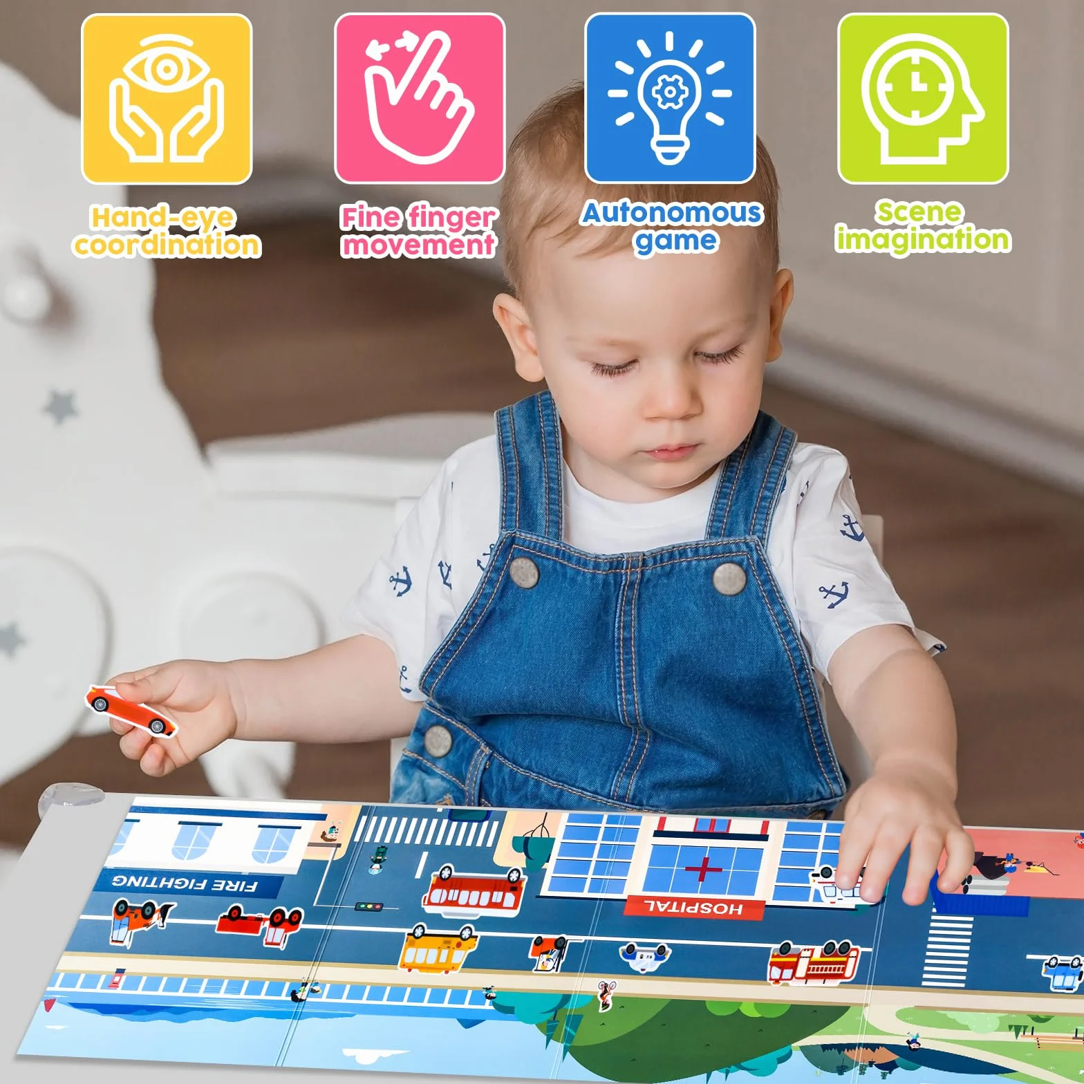 ASTARON Livre d'autocollants d'animaux pour tout-petits, autocollants de véhicule imperméables réutilisables, jouets de voyage avion