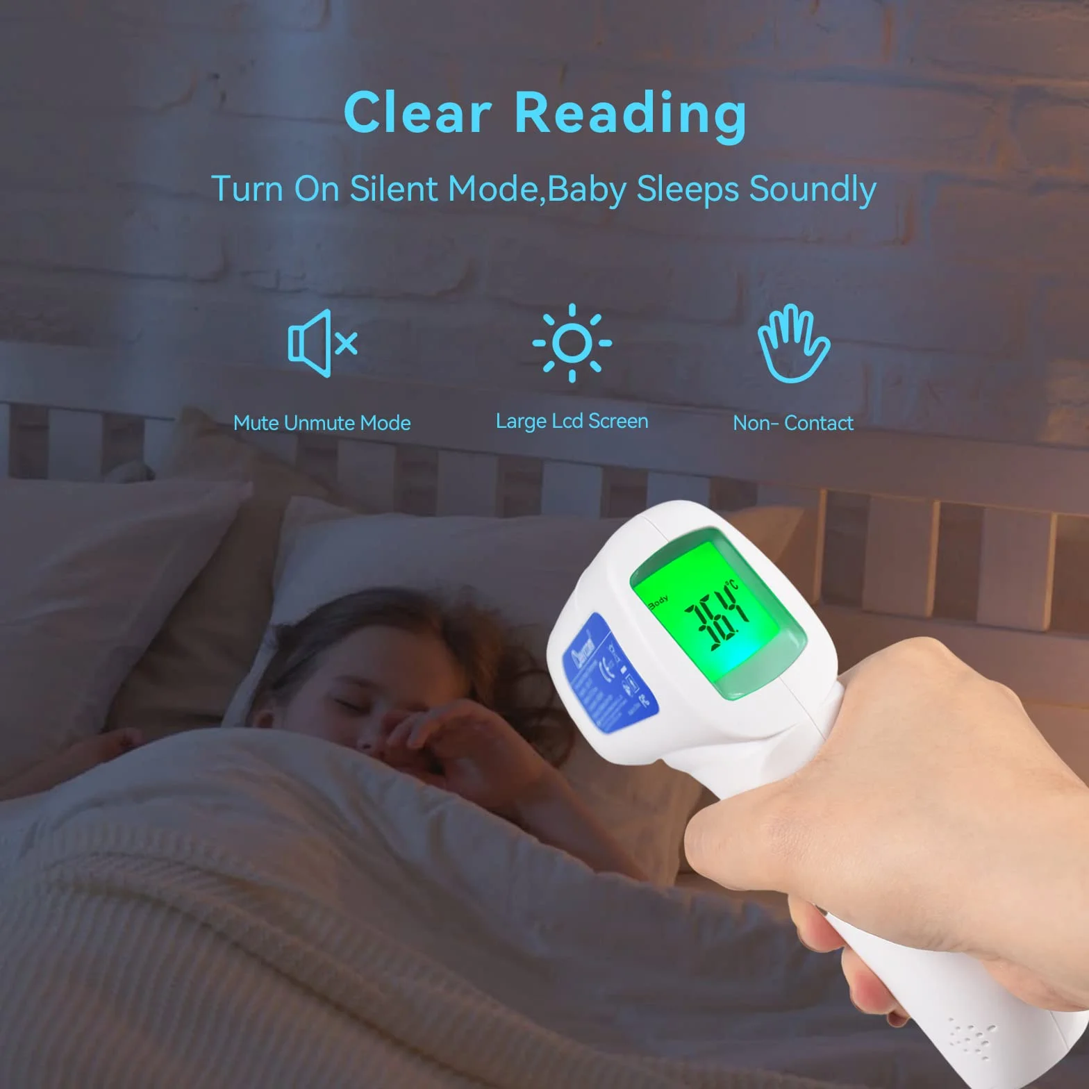 Berrcom Thermomètre Frontal Infrarouge Sans Contact pour Adulte, Bébé et Enfant