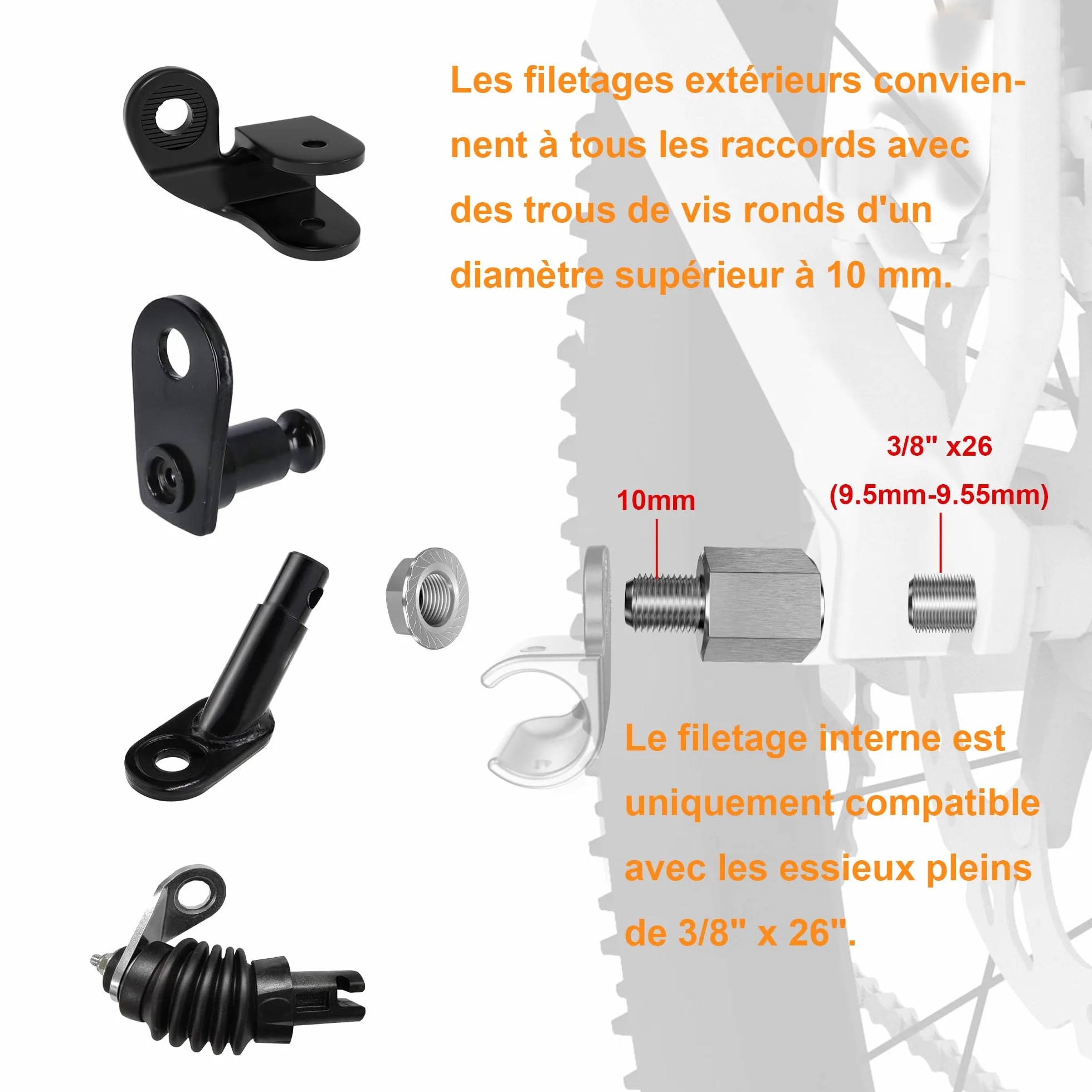 Adaptateur d'embrayage Universel pour remorque de vélo