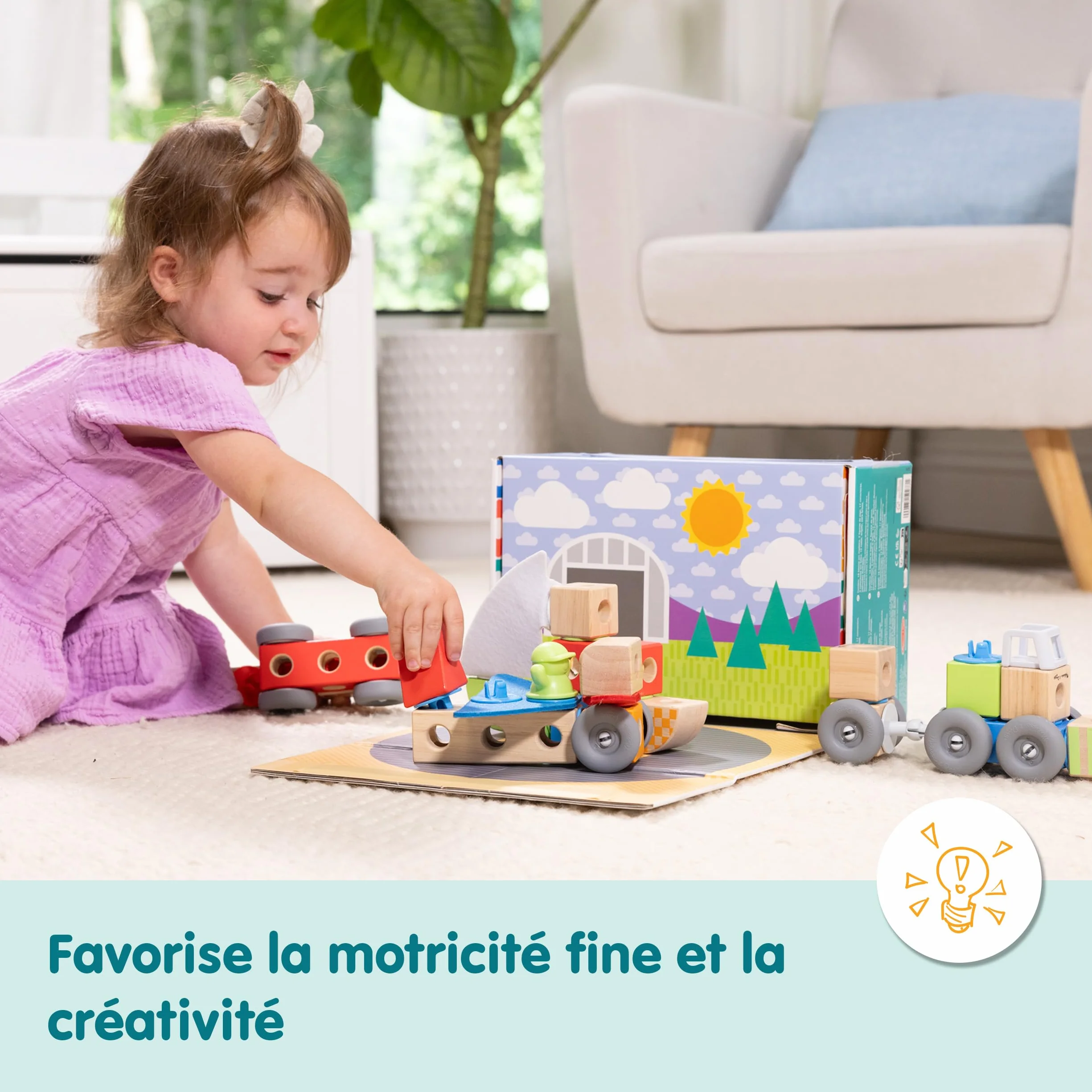 Melissa & Doug Blockables Véhicules 54 Pièces Puzzle Enfant Jouet En Bois Montessori