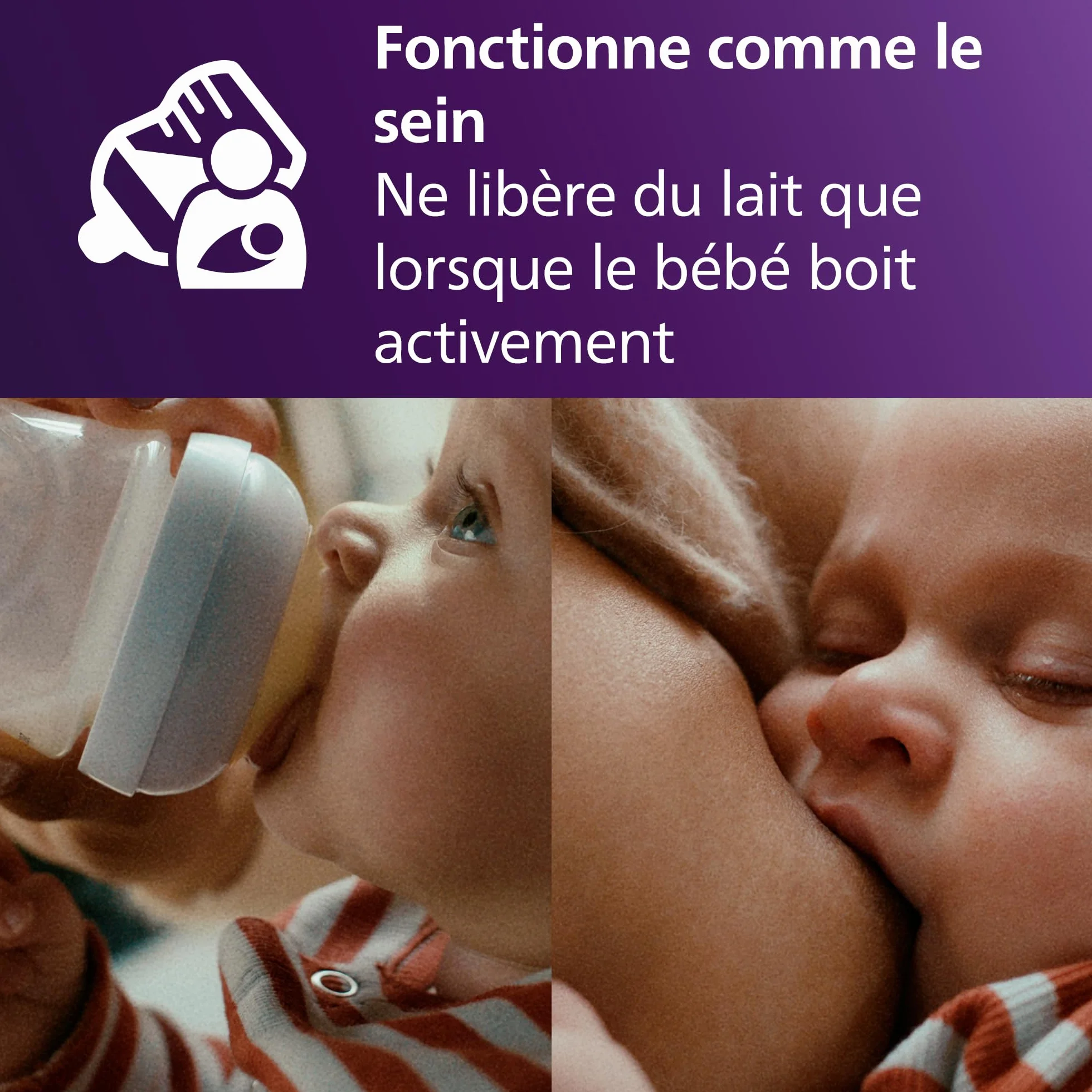 Philips Avent Lot de 2 tétines Réponse Naturelle Débit 4 pour bébé 3 mois+ SCY964/02