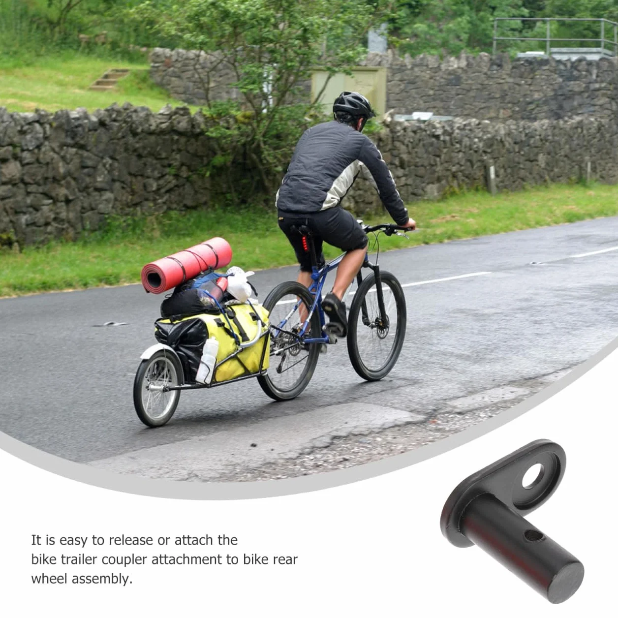 TOYANDONA Accessoires de remorque de vélo Fixation coude acier noir