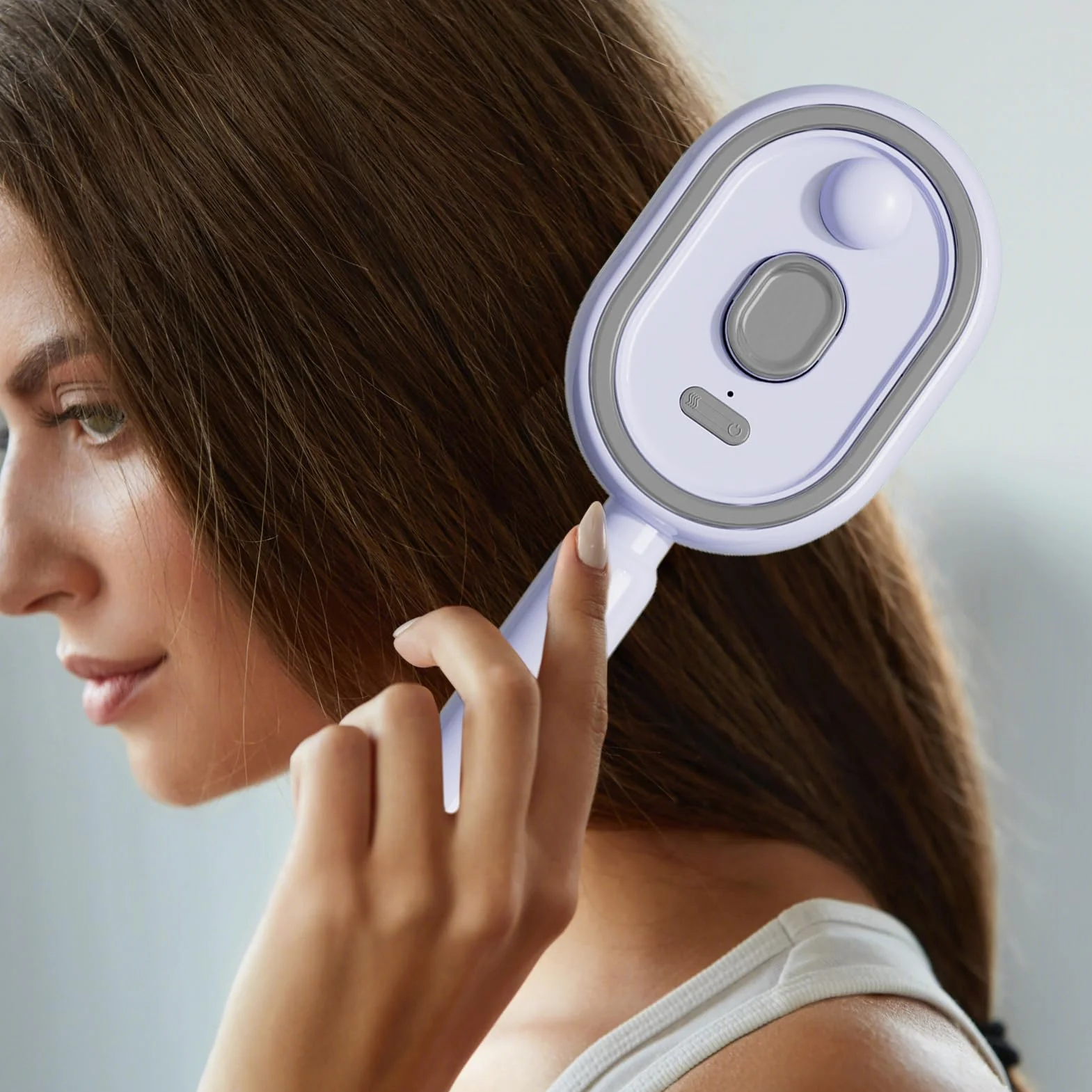 Brosse électrique démêlante par vibration coussin d'air rouge clair pour cheveux mouillés