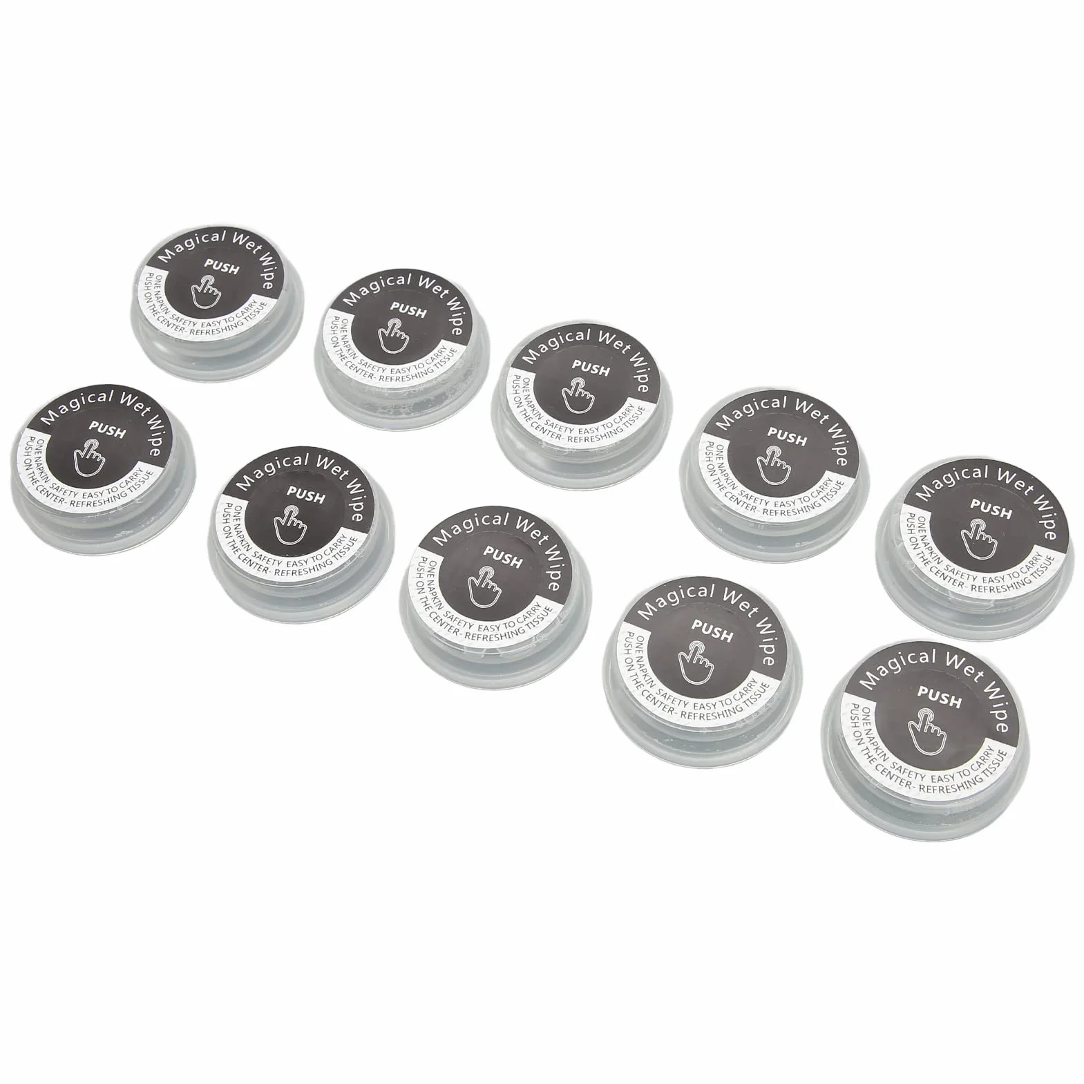 Lingettes pour les Mains Jetables, Mouchoirs Humides Compressés Individuels Portables 10pcs