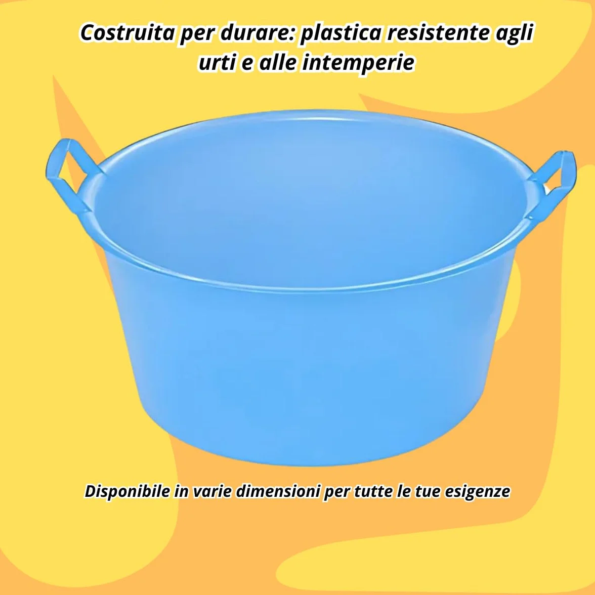 Tomaino Bassine à lessive en plastique rigide ronde 18 l Ø 45 cm Conteneur à linge multifonction