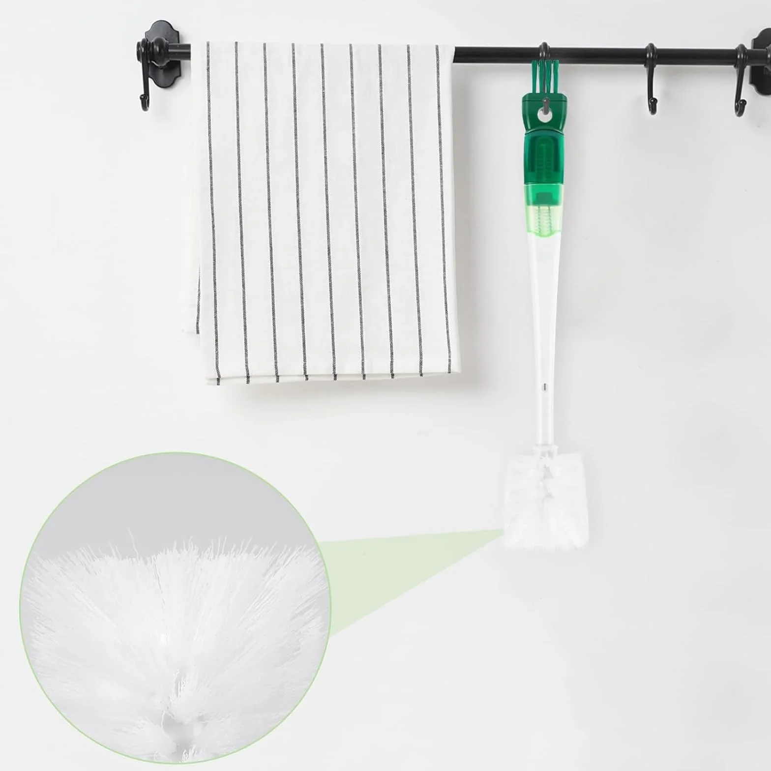 Brosse de Nettoyage Bouteille d'eau Multifonctionnelle 5 en 1 pour Biberons, Thermos, Pailles (Vert)