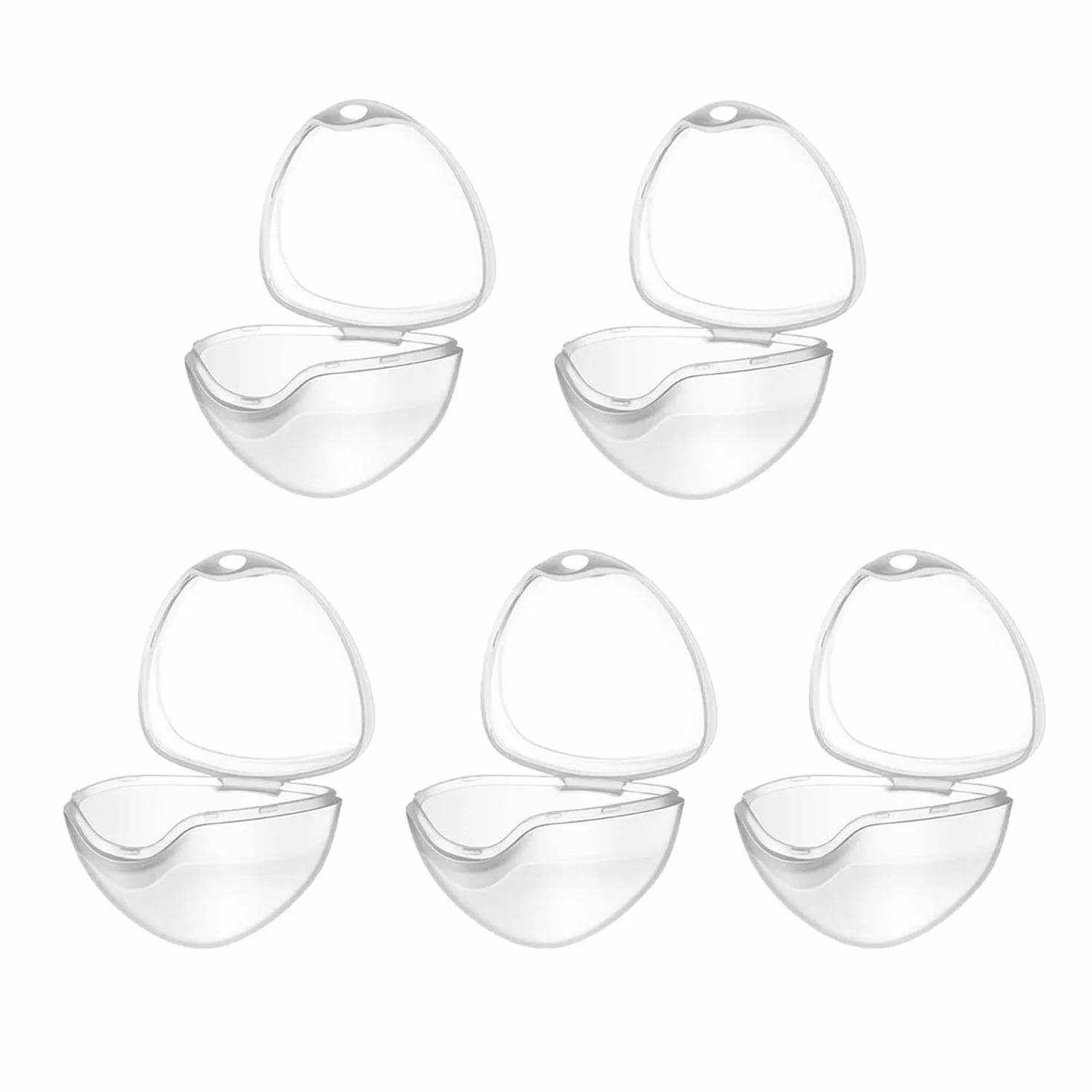 Étuis transparents pour tétine sans BPA – Lot de 5 avec boîte de support