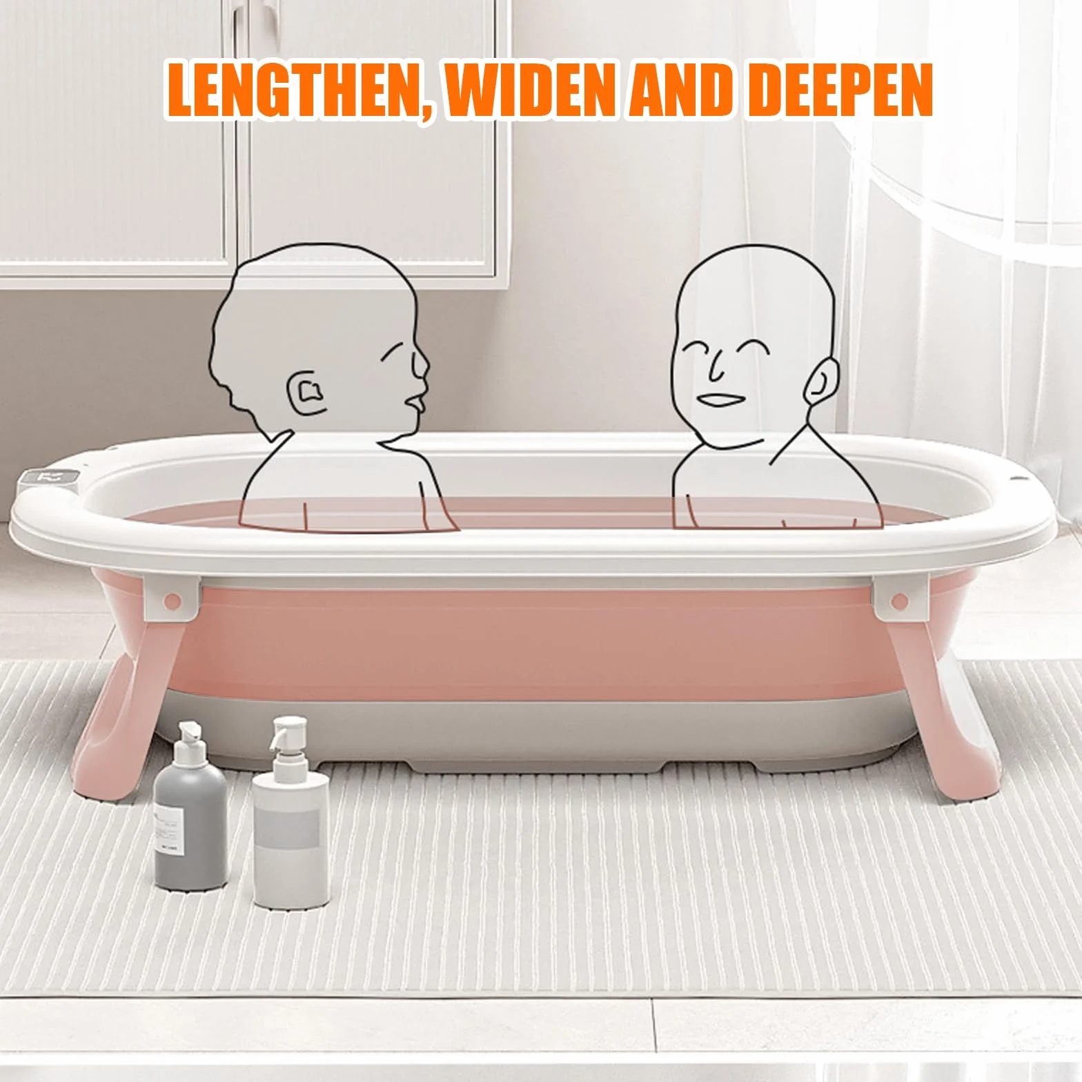 Baignoire Bébé Pliable avec Thermomètre 0-36 Mois