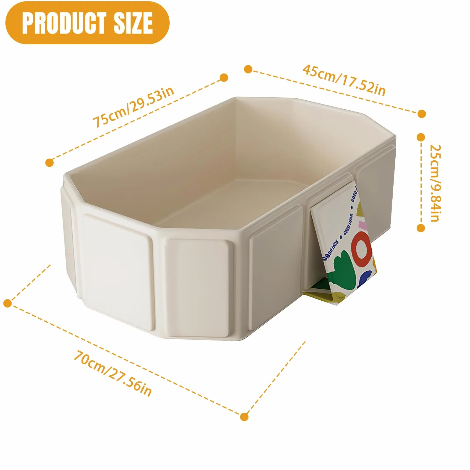 Baignoire pliable bébé pour enfants 0-8 ans avec bouchon de vidange, Beige