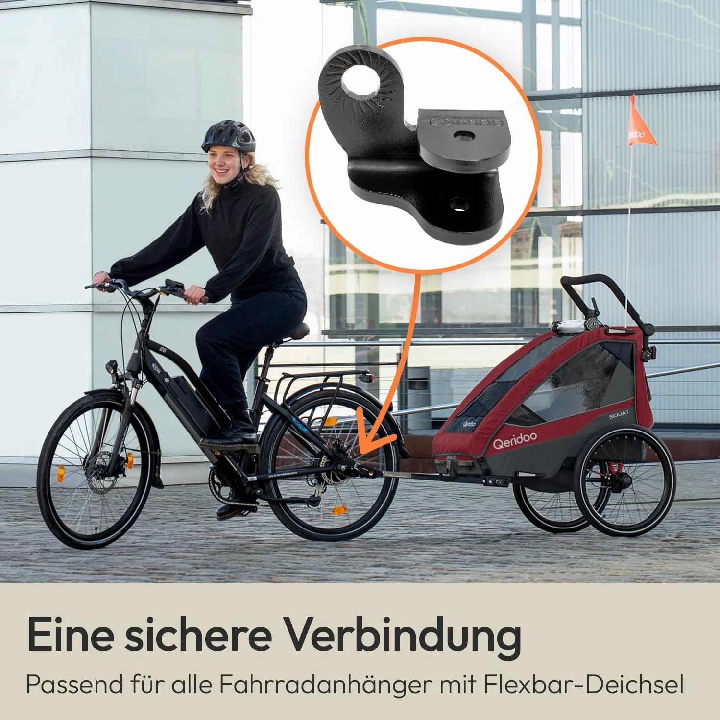 QERIDOO Coupling Bicycle Connection Noir Taille Unique