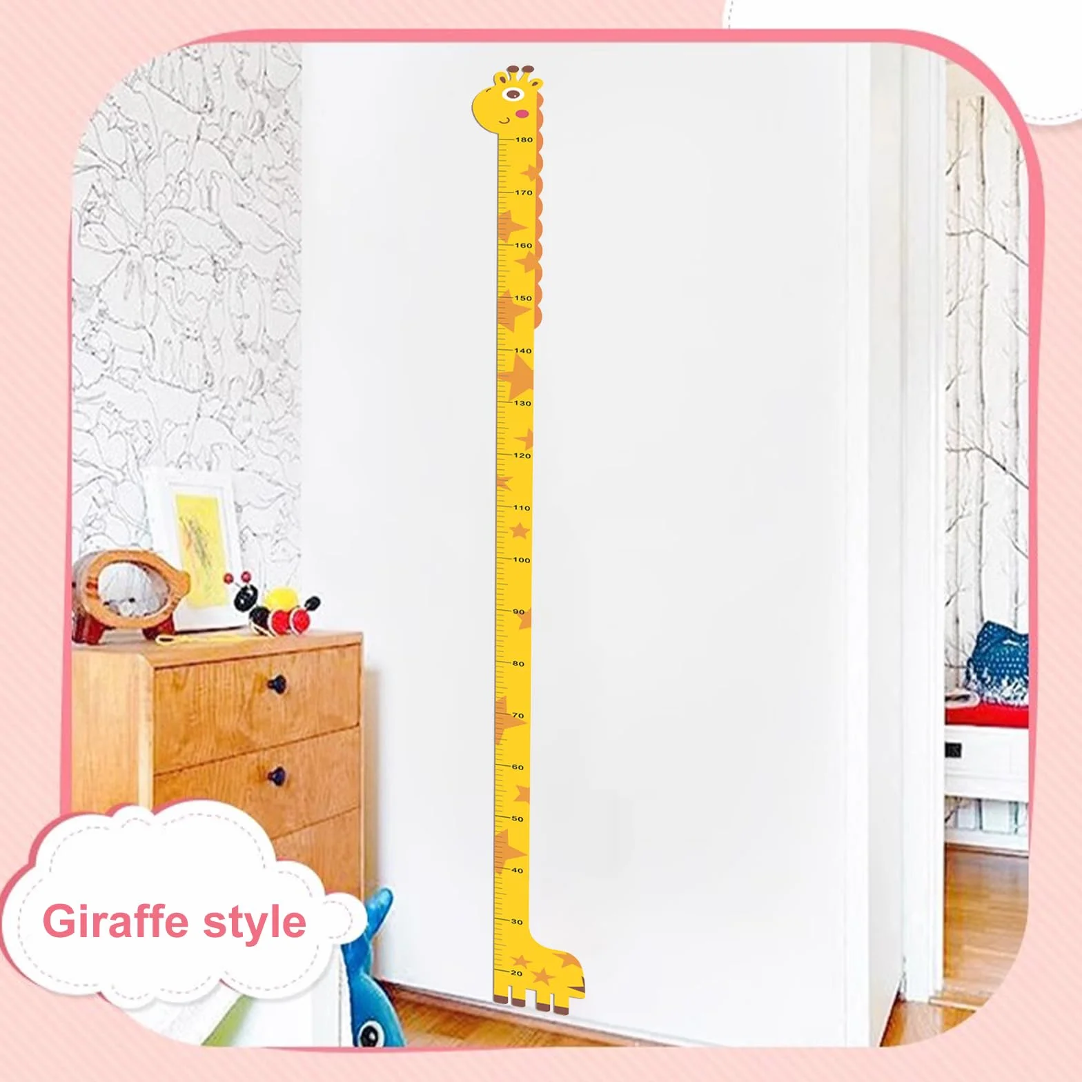 Toise Murale Enfant Autocollant Motif Dessin Animé Diagramme Taille Croissance Bébé Règle Hauteur 170 CM