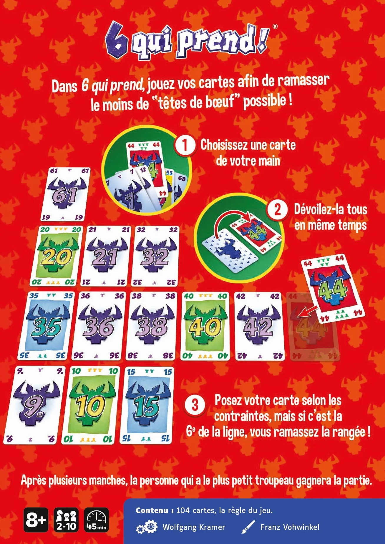 GIGAMIC 6 Qui Prend ! Jeu de société cartes dès 8 ans famille amis 2-10 joueurs 45 min Version Française