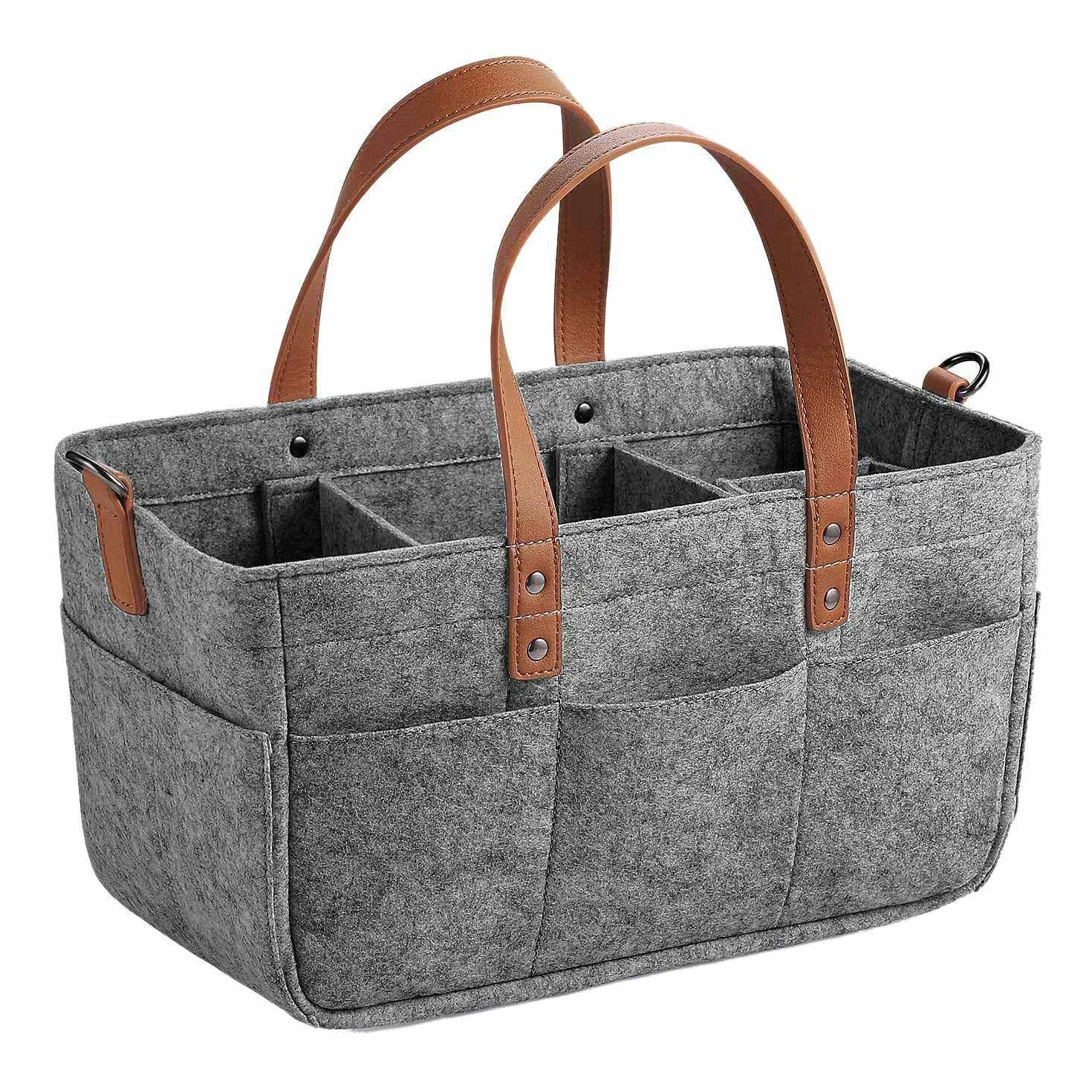 Organisateur De Couches Pour Bébé Support Portable Bac De Rangement Gris Foncé
