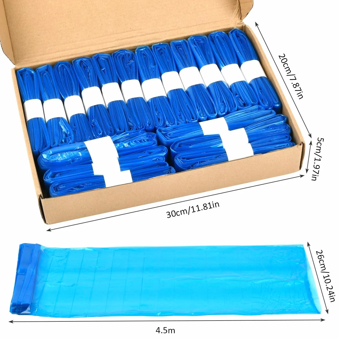 Recharge Poubelle à Couche 18 Pièces 4.5M Anti Odeur Résistant à la Déchirure pour Angelcare Tommee Tippee Litter Locker Bleu