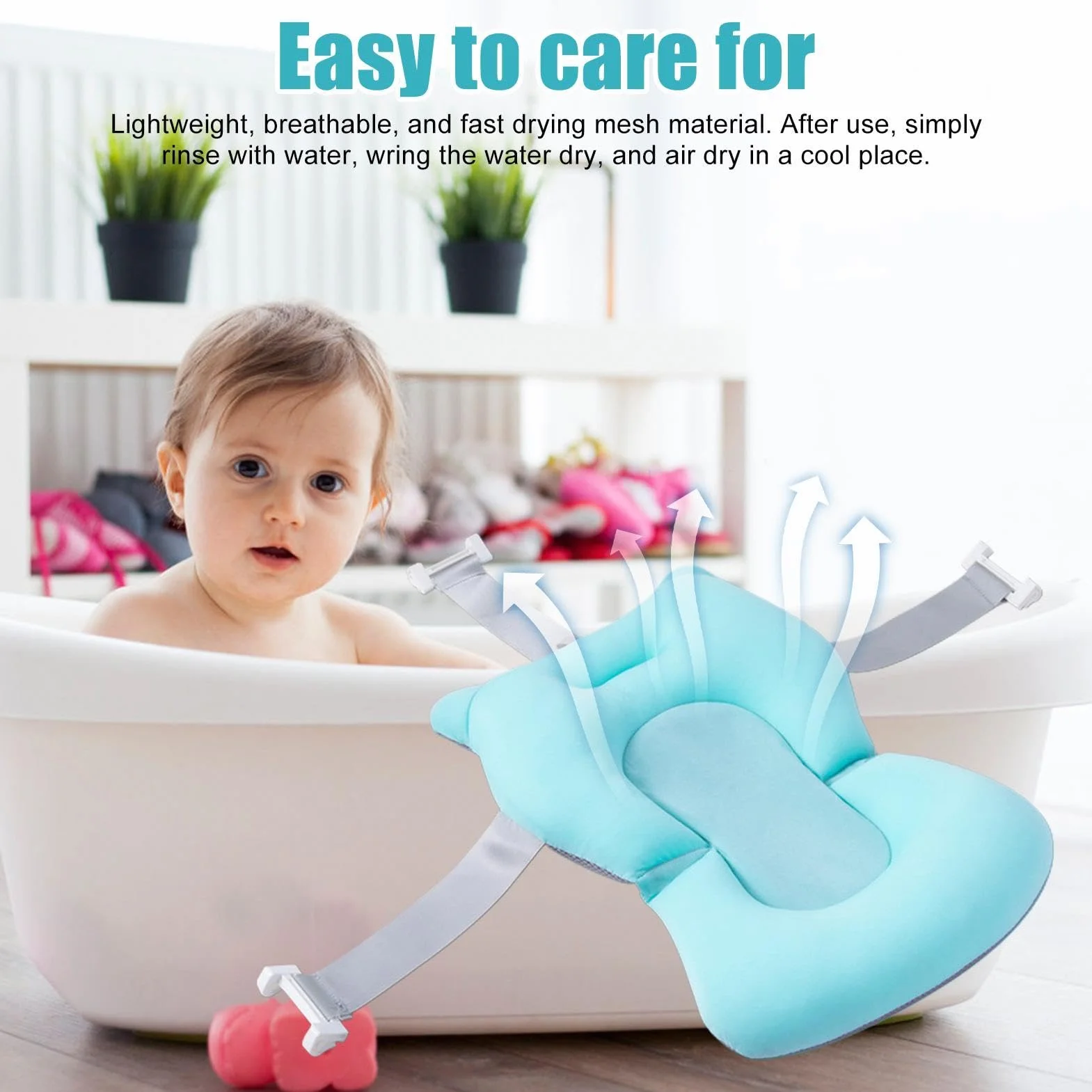 Réducteur De Baignoire Pour Bébé Antidérapant 0-18 Mois 3 Points Fixe