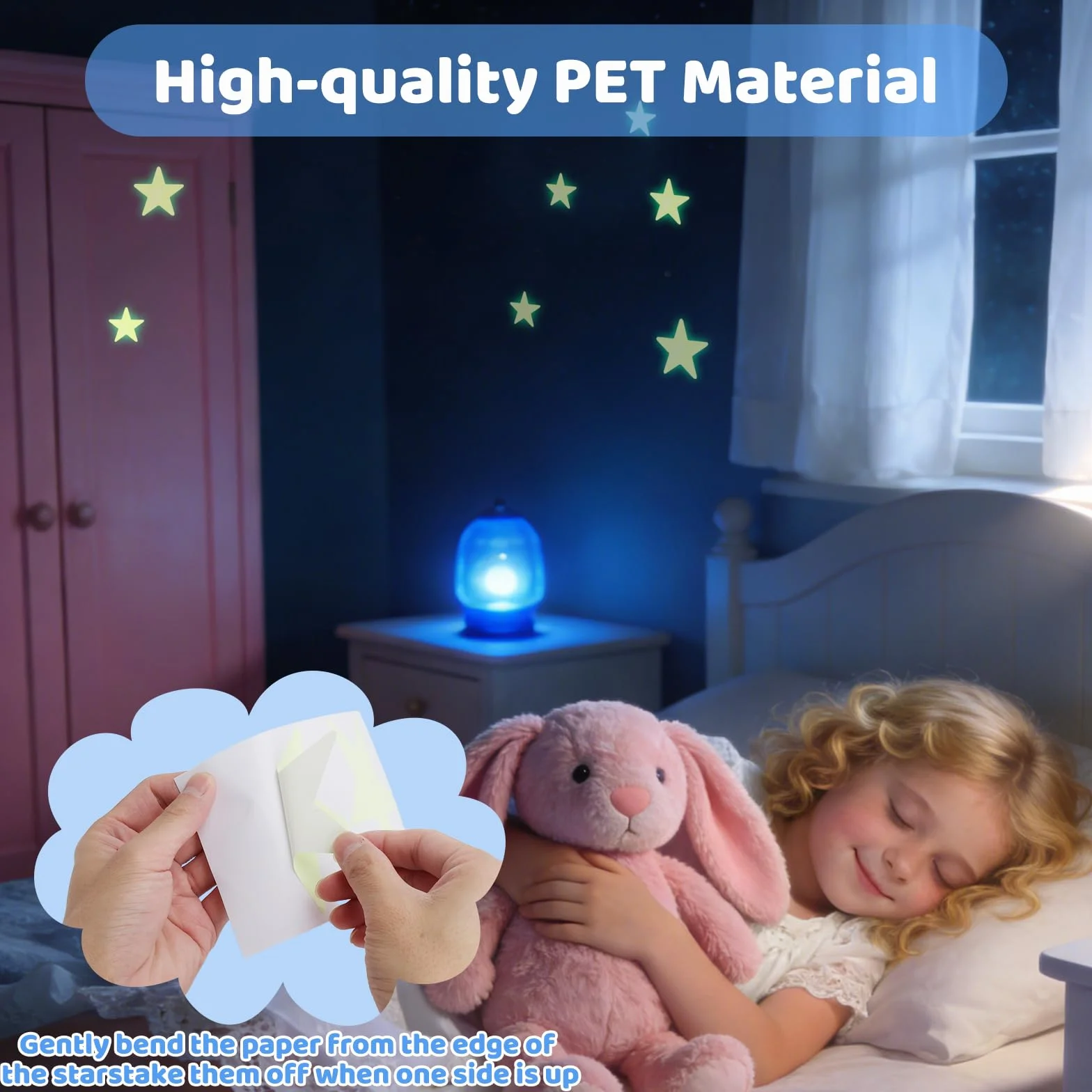 Étoiles Phosphorescentes Autocollantes 3 Tailles PET Décoration Chambre Enfant